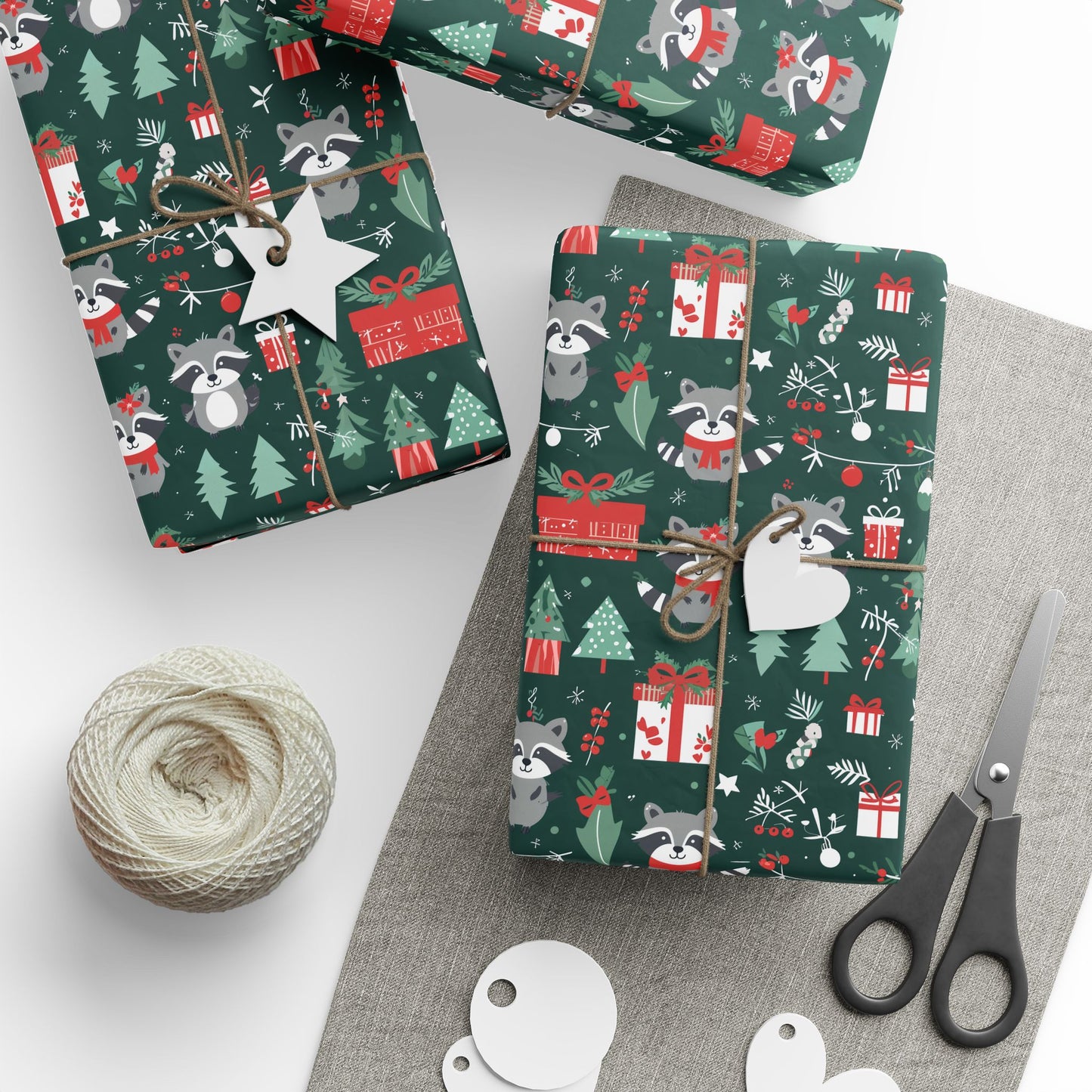 Trash Panda Tidings – Mischievous Raccoon Christmas Wrapping Paper