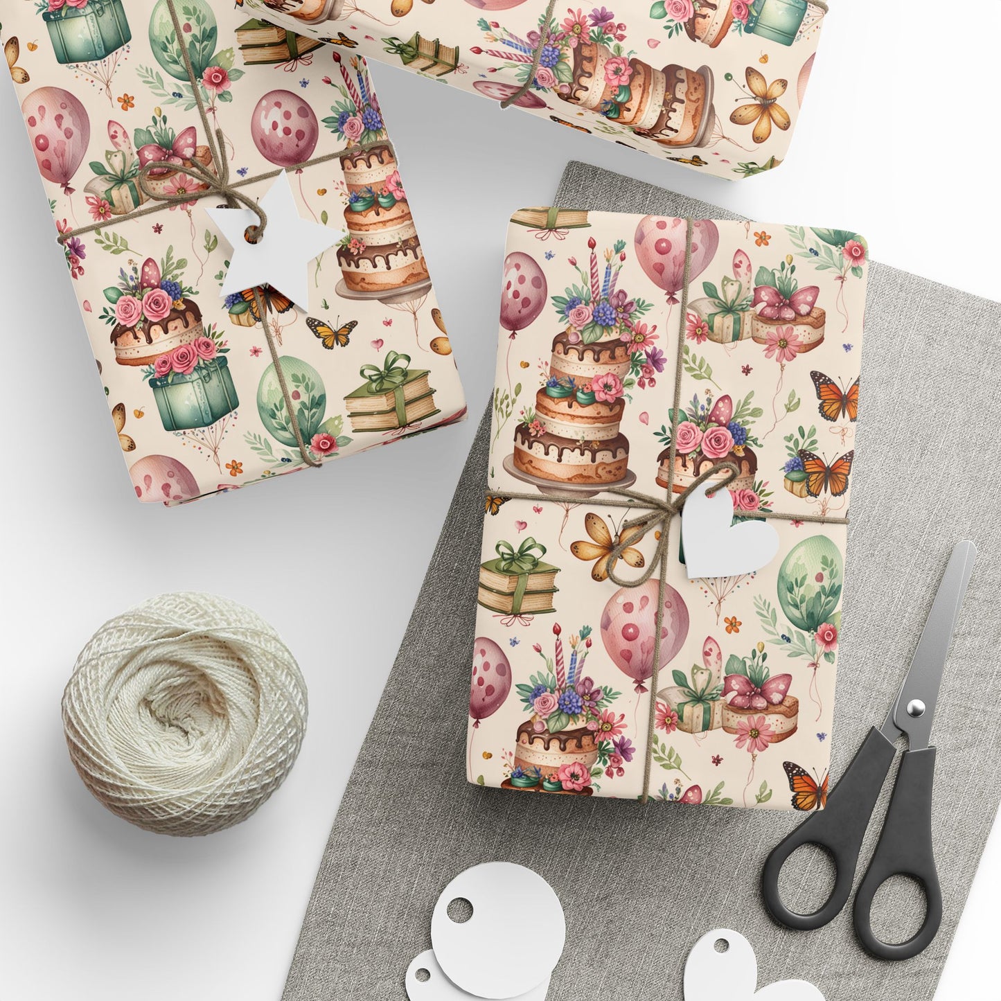 Charming Botanical Birthday Gift Wrap