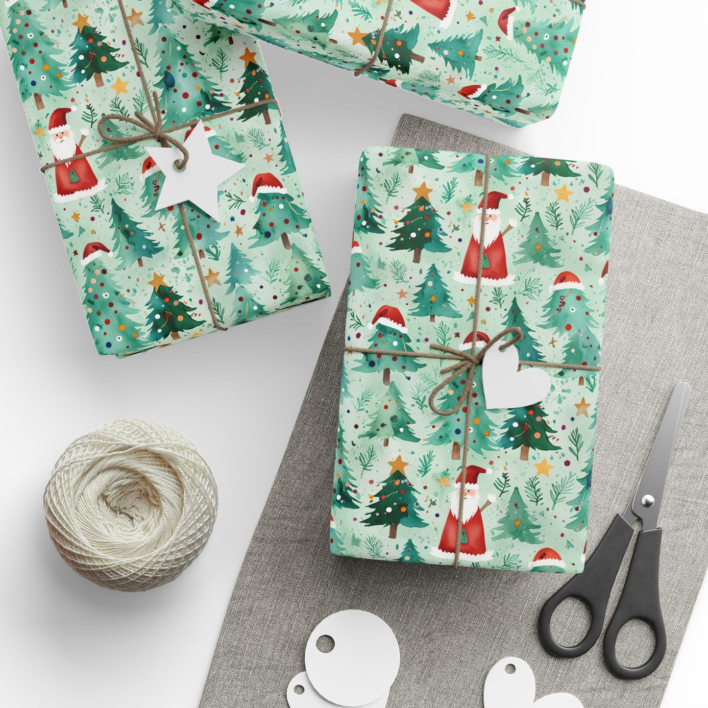 Tree - mendously Jolly – Santa & Spruce Holiday Wrapping Paper