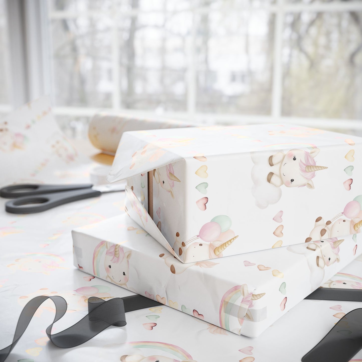 Unicorn Heart Wrapping Paper