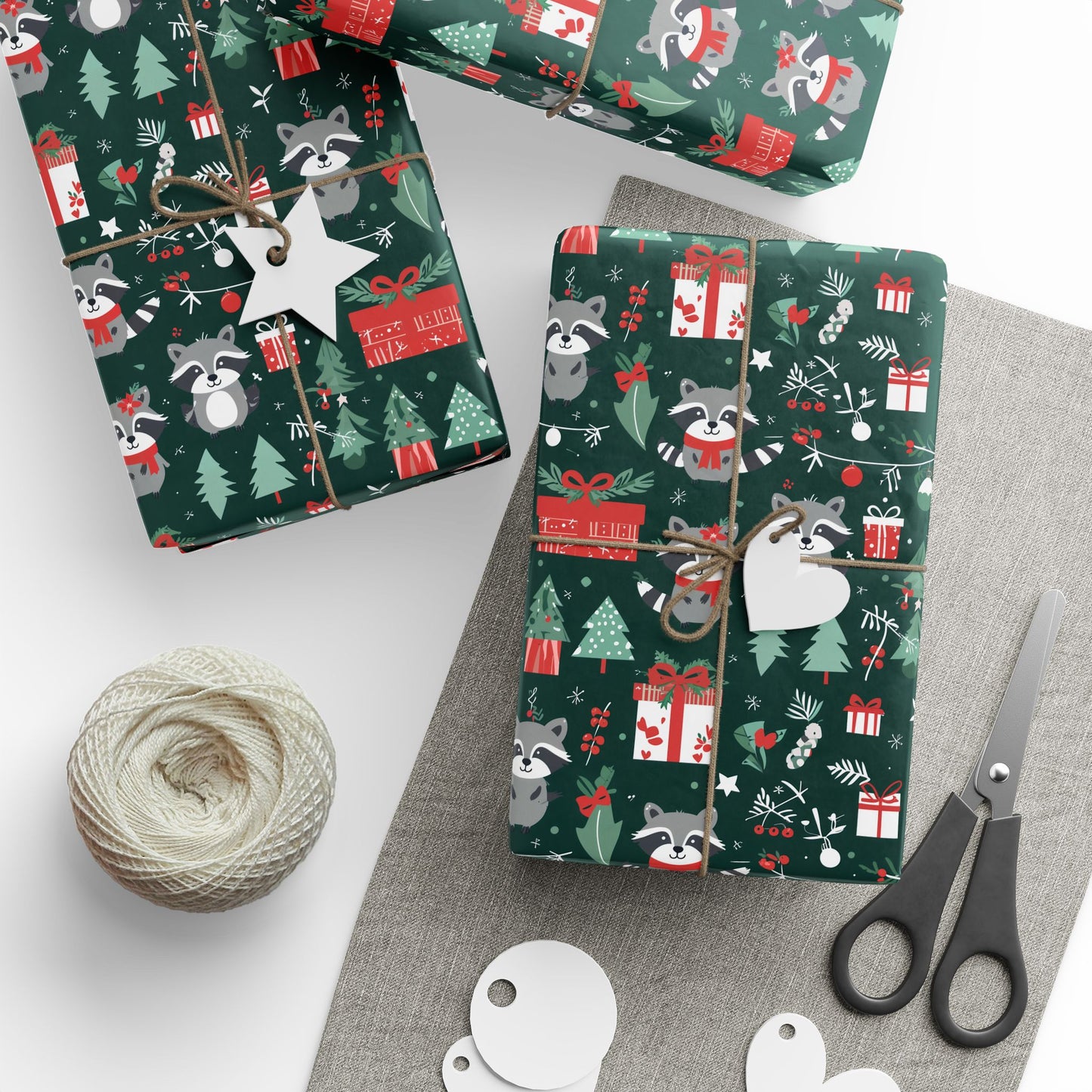 Trash Panda Tidings – Mischievous Raccoon Christmas Wrapping Paper