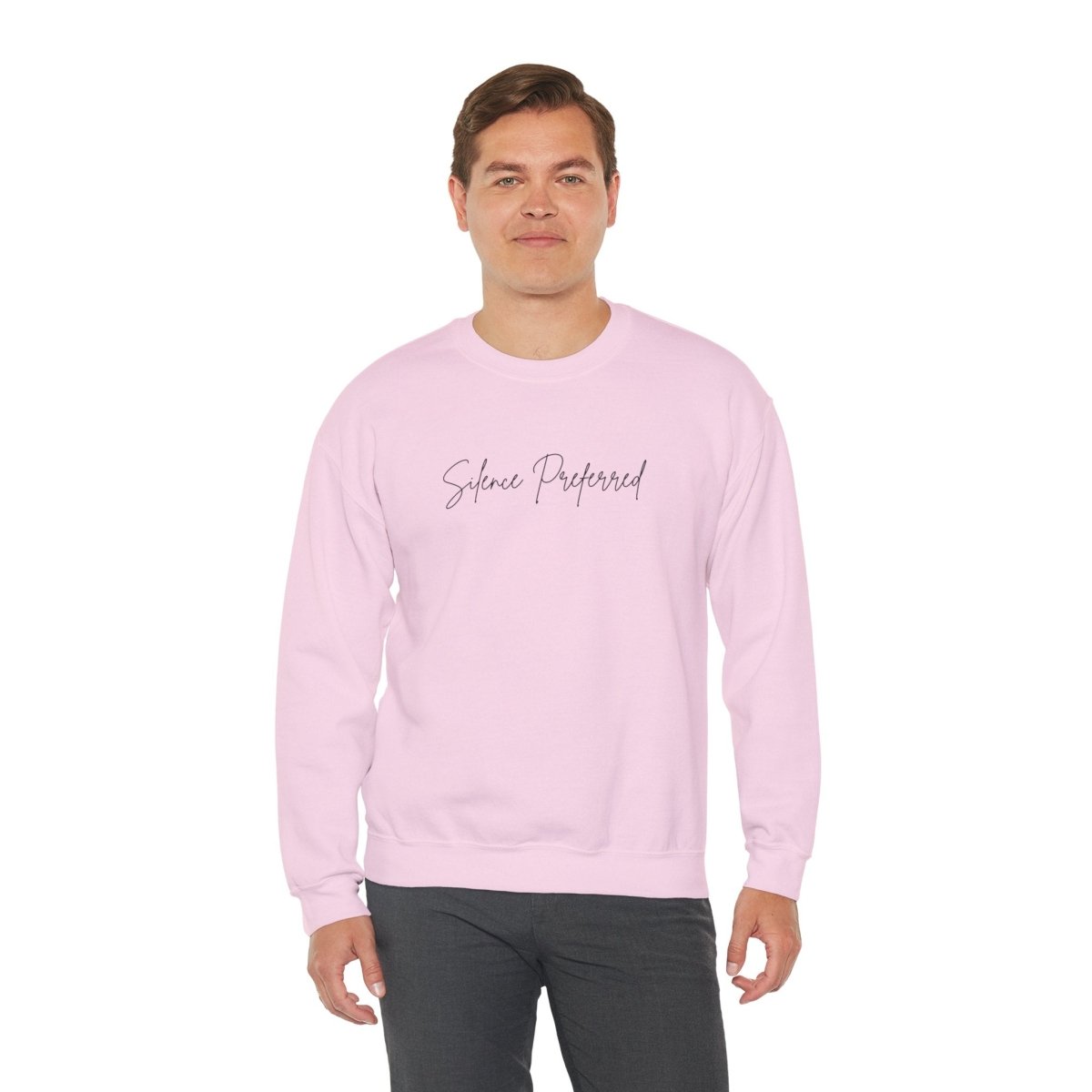Crewneck Sweatshirt - "Silence Preferred" Minimal Script