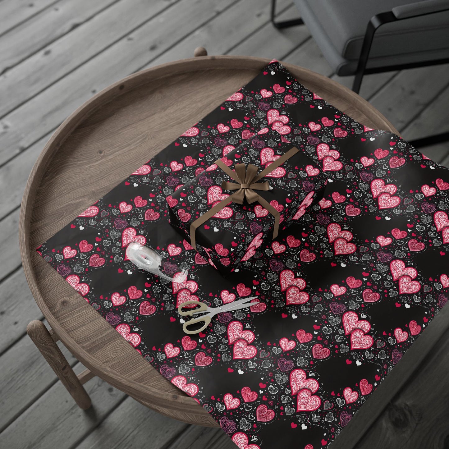 Romantic Hearts Wrapping Paper