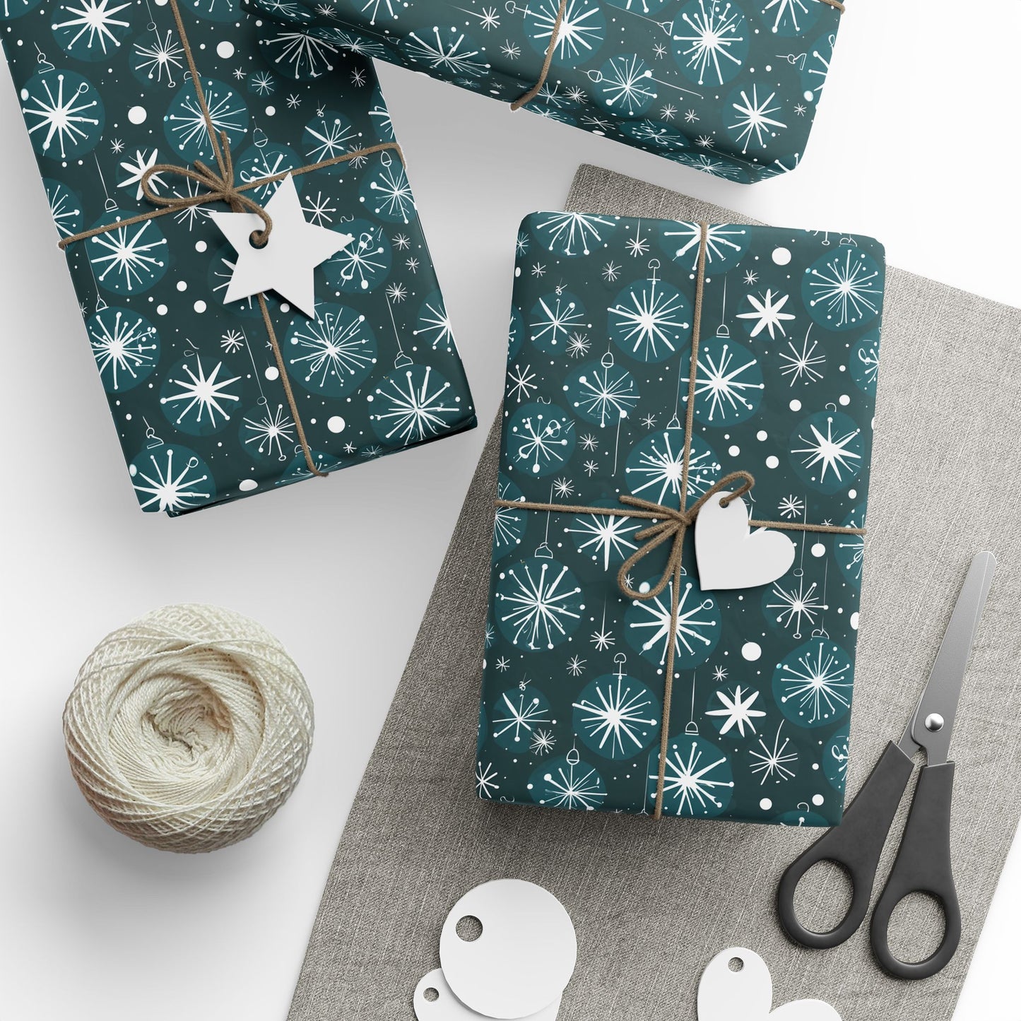 Atomic Bauble Pop – Mid - Century Ornament Wrapping Paper
