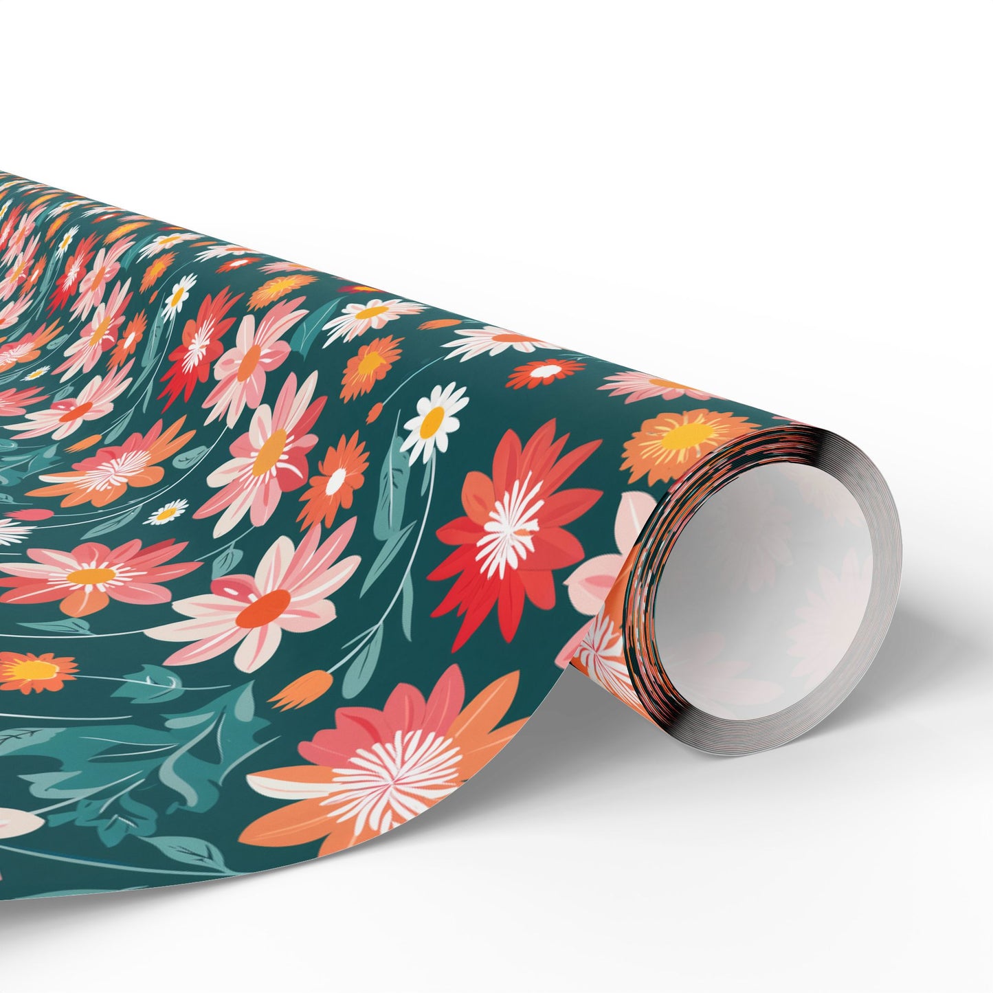 Pink & Peach Floral Wrapping Paper Roll