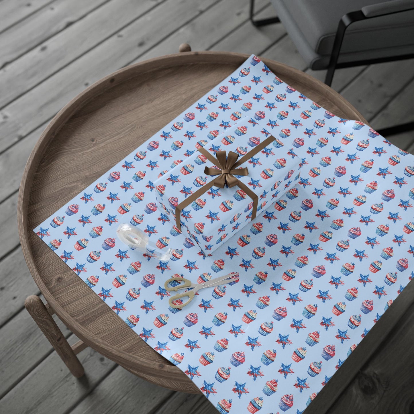 Patriotic Cupcake Wrapping Paper