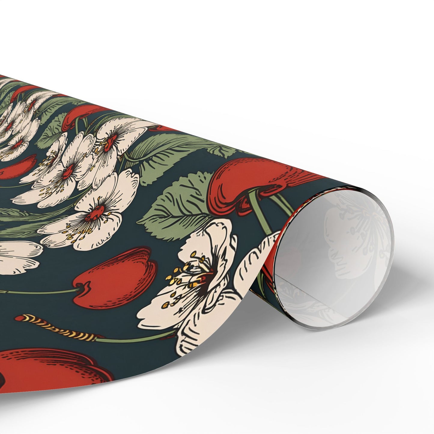 Retro Cherry Blossom Wrapping Paper
