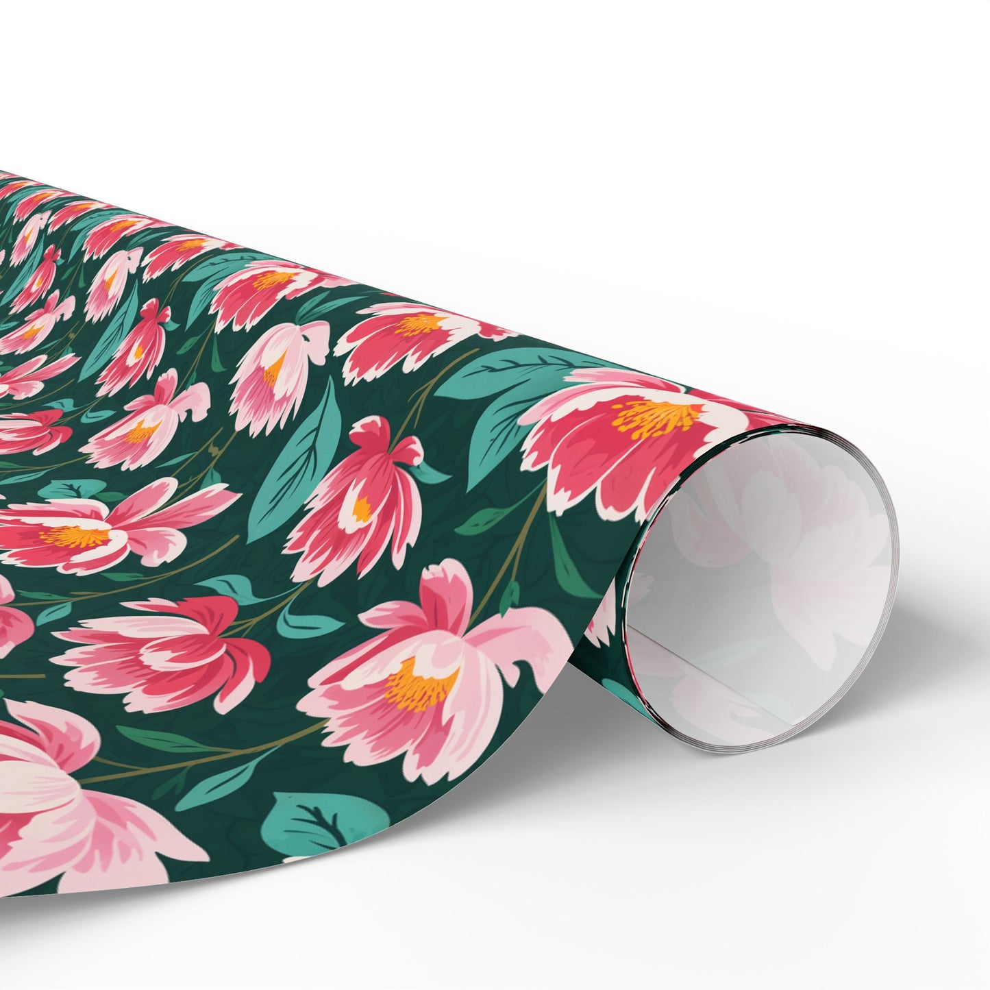 Pink & Green Floral Gift Wrapping Paper