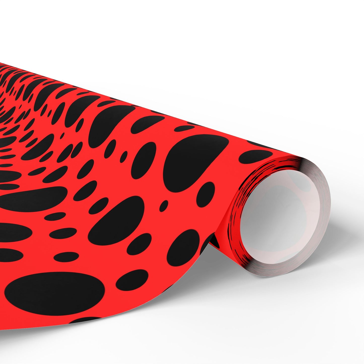 Dot Drama – Retro Red & Black Polka Dot Wrapping Paper