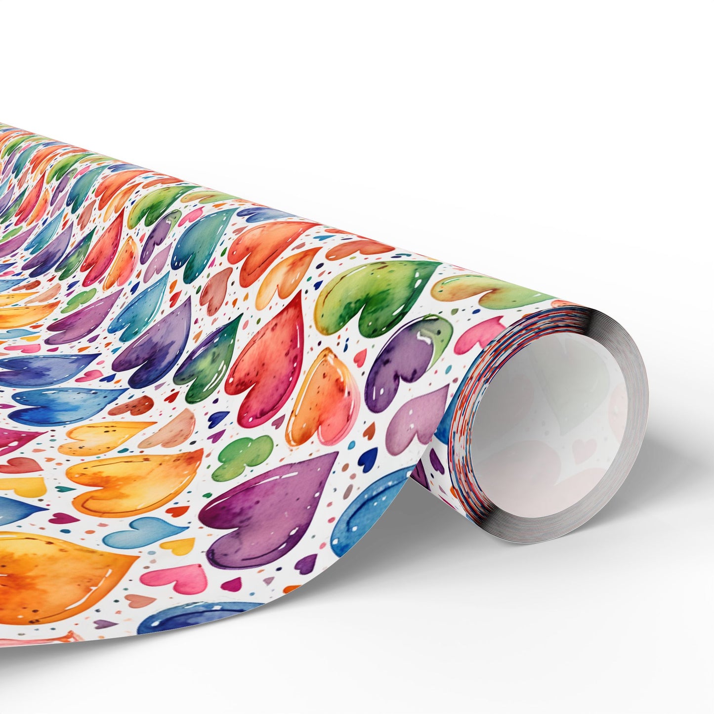 Vibrant Multicolor Heart Wrapping Paper
