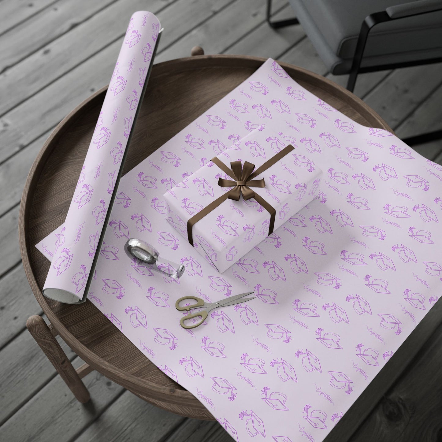 Purple Congratulations Wrapping Papers for Graduates