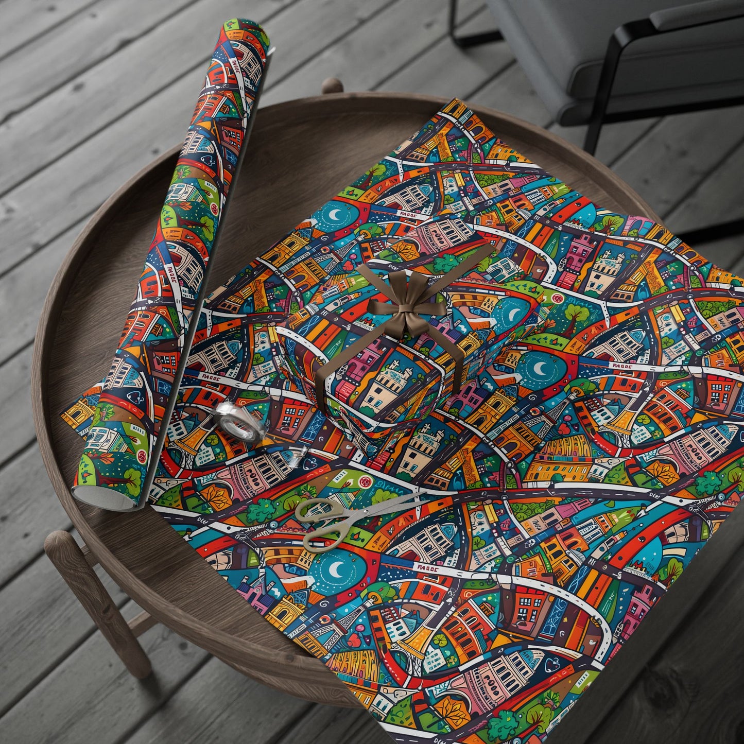Colorful Paris Wrapping Paper - abstract