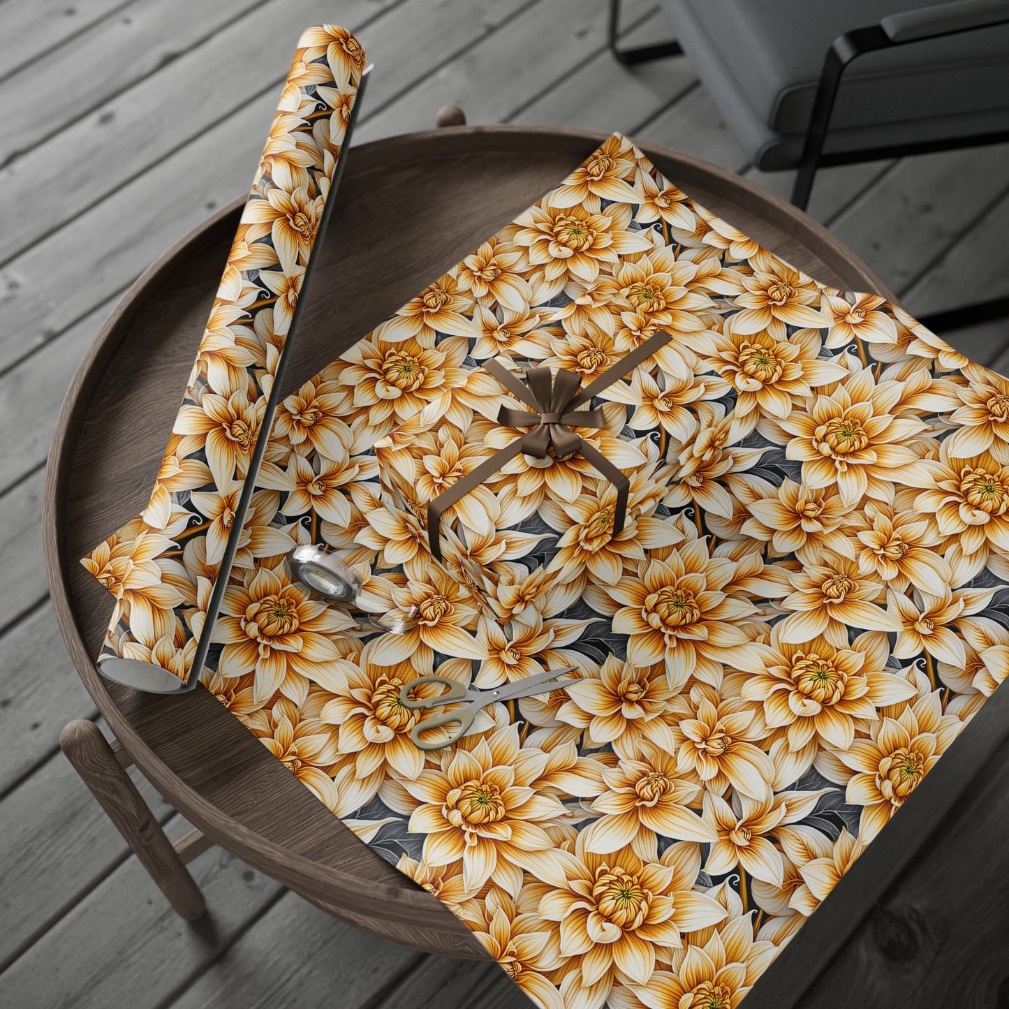 Yellow Dahlias Wrapping Papers