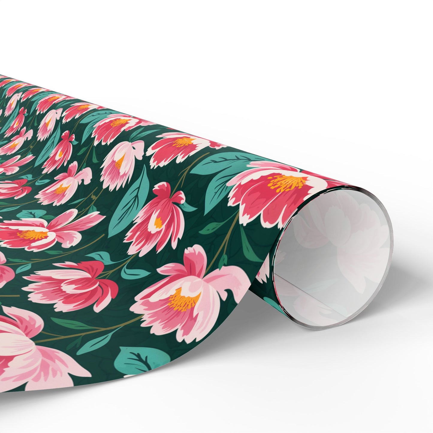 Pink & Green Floral Gift Wrapping Paper