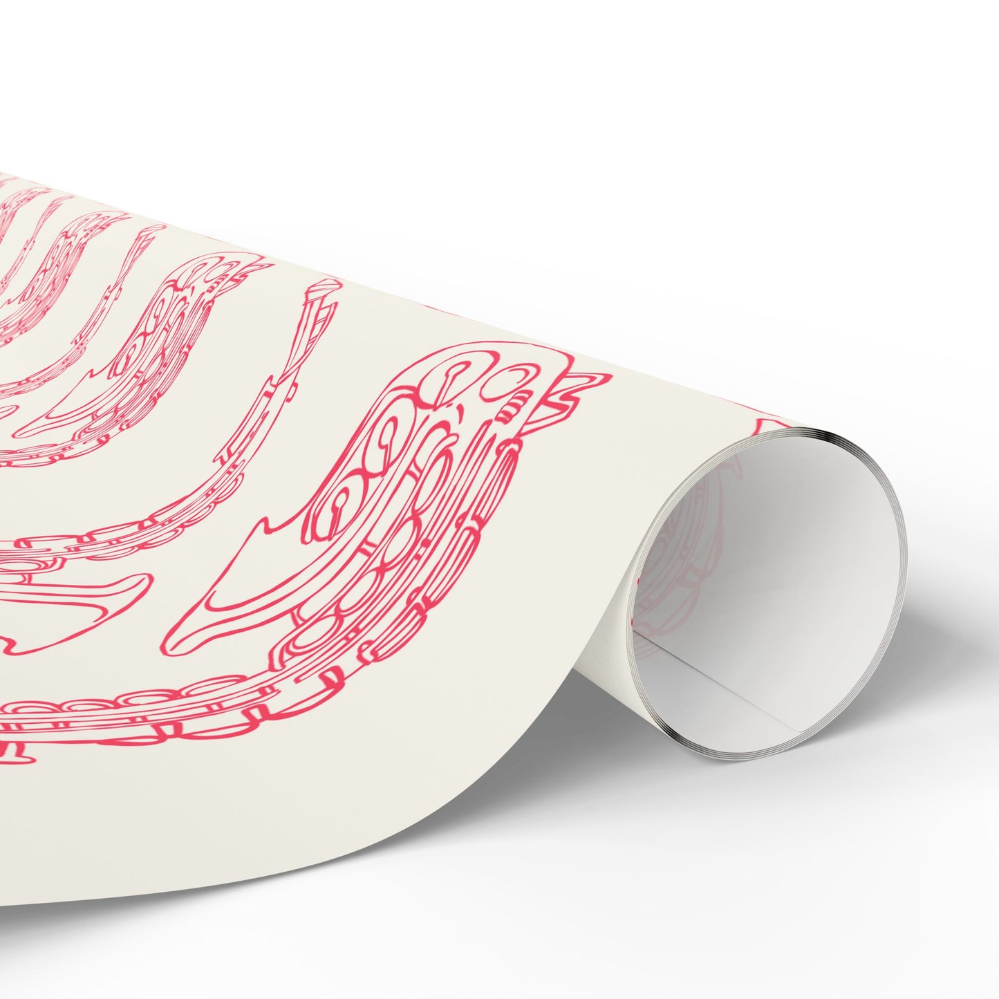Chic Pink Saxophone Patterned Wrapping Paper