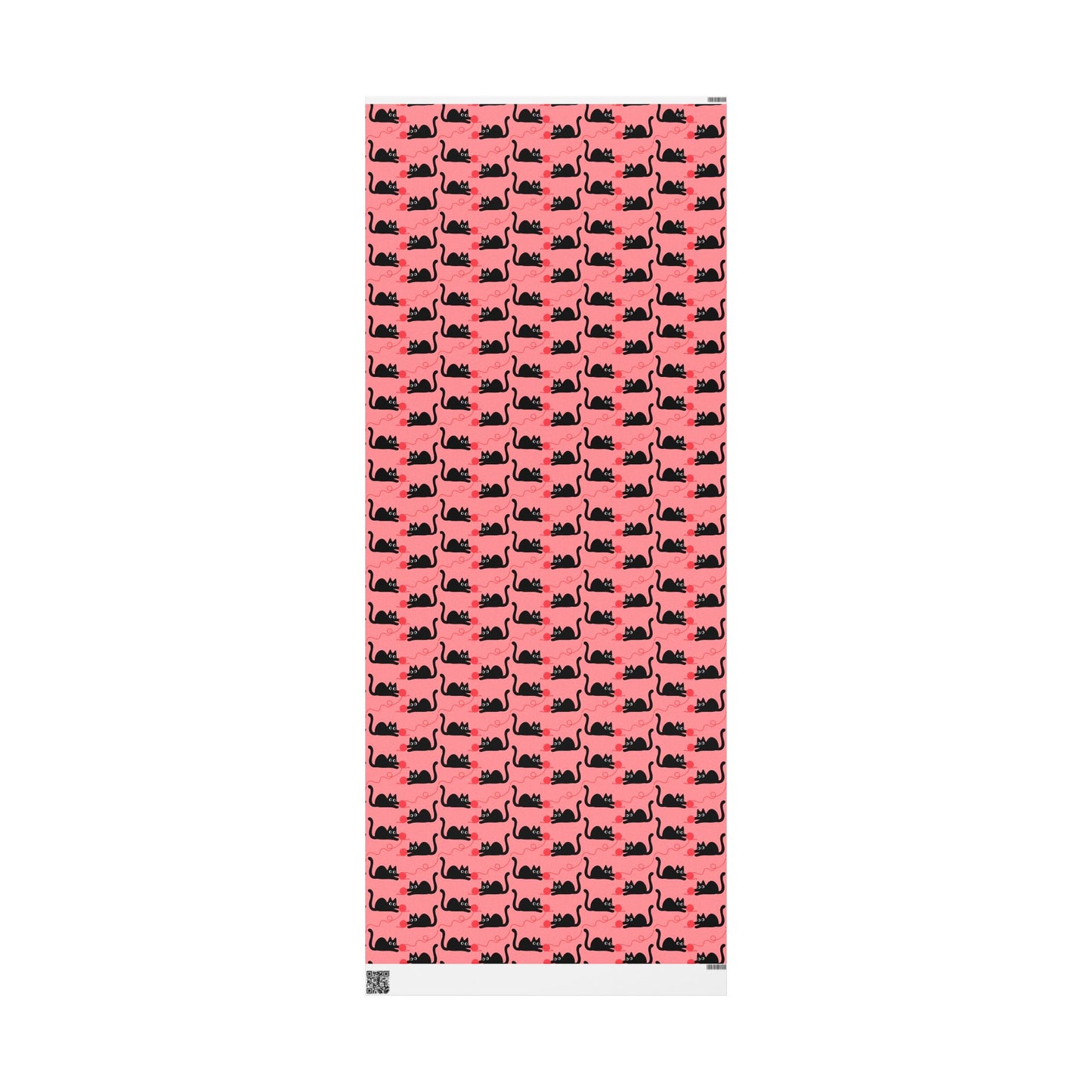Pink Cat Wrapping Paper – Playful Black Kitty Design for Every Occasion