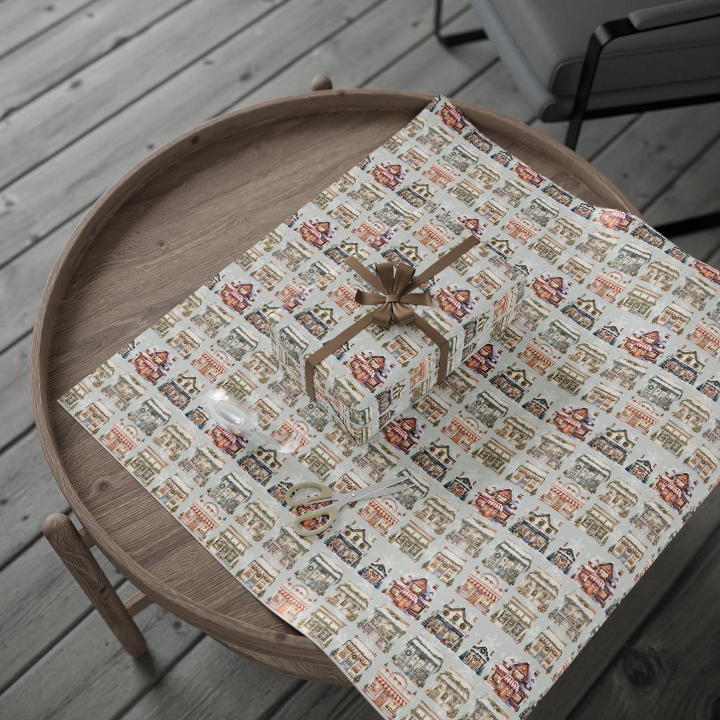 Holiday High Street – Quaint Christmas Village Shop Wrapping Paper