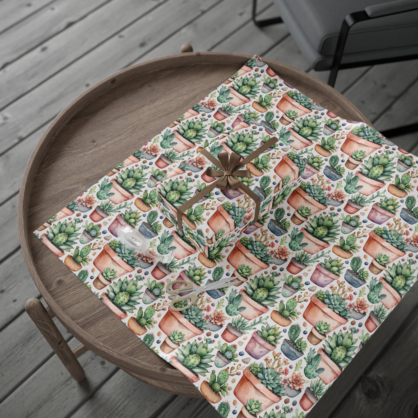 Gift Wrapping Papers with Adorable Succulents