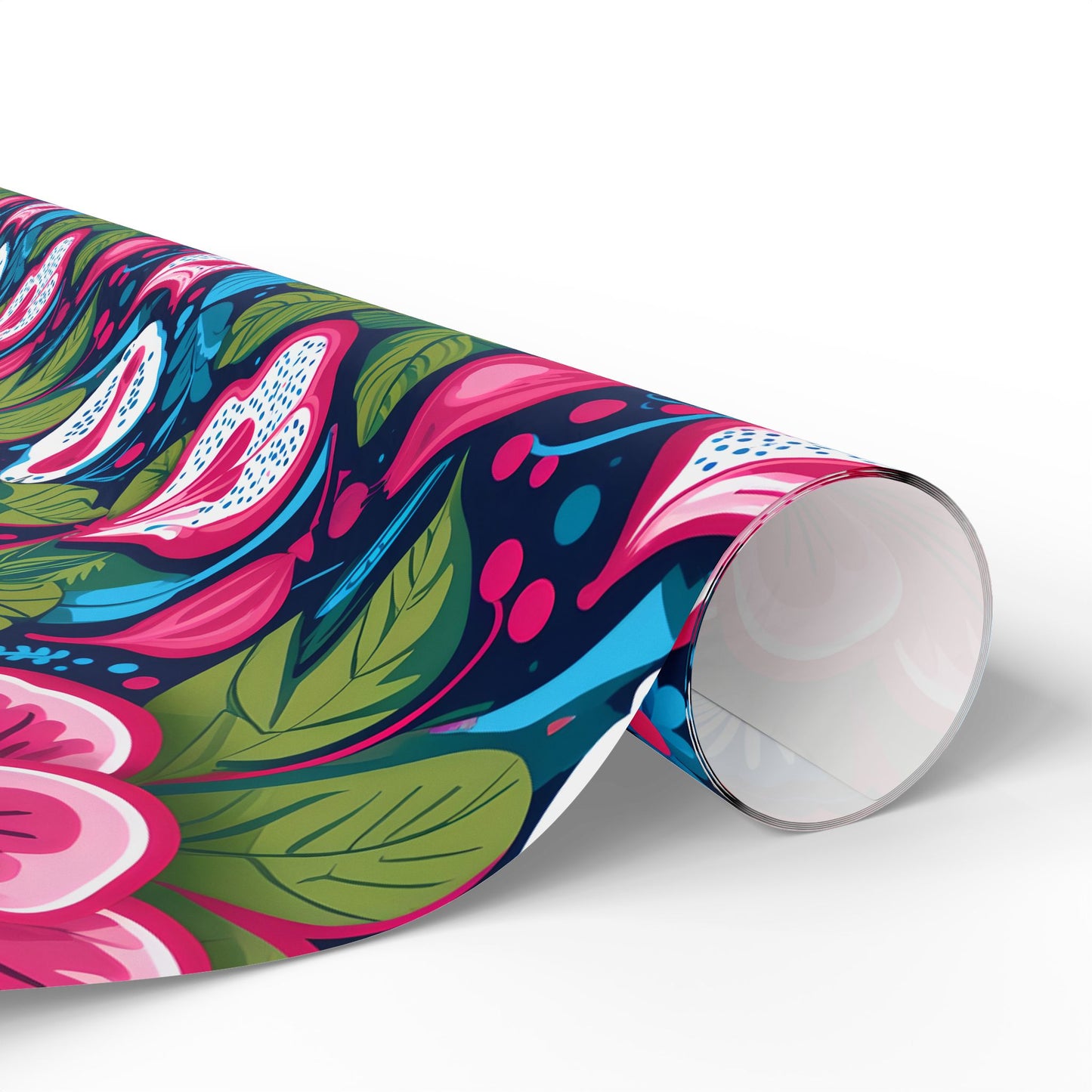 Colorful Pink & Aqua Flower Pattern Gift Wrap