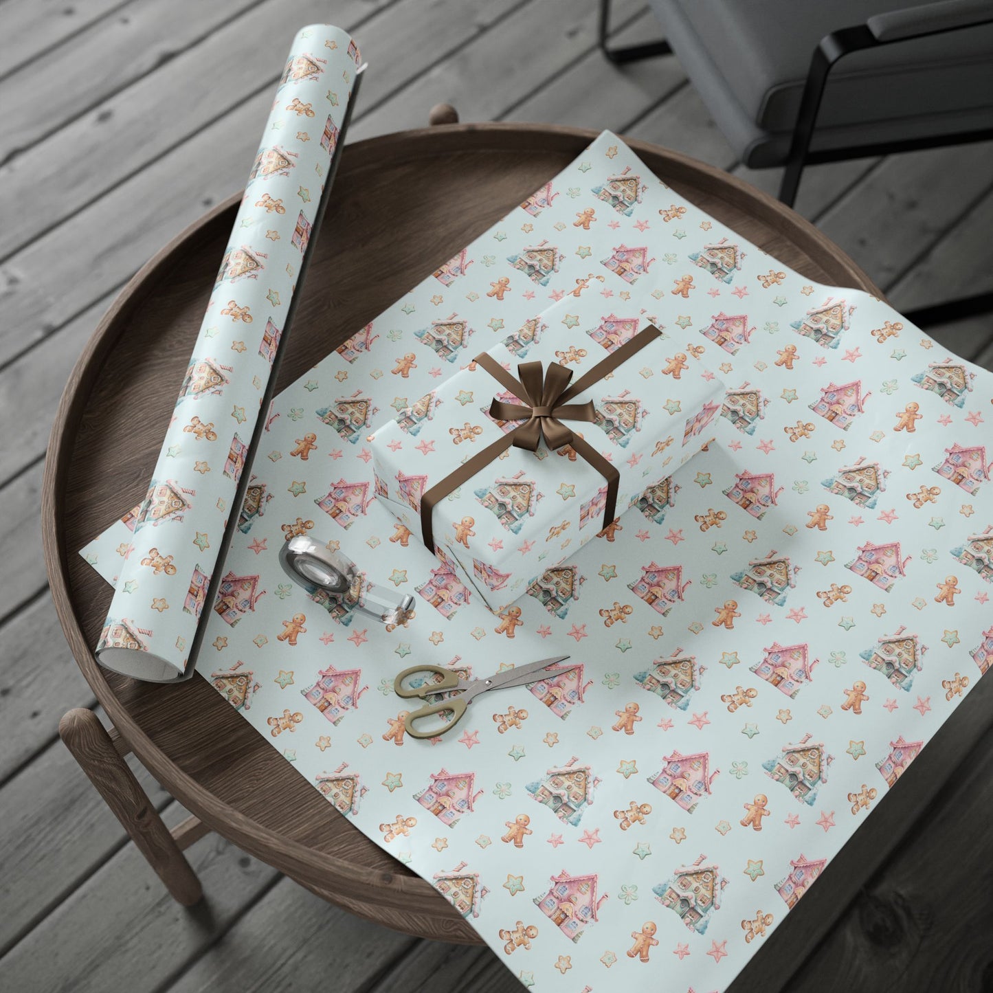 Frosted Fairytale – Gingerbread Dreamscape Wrapping Paper