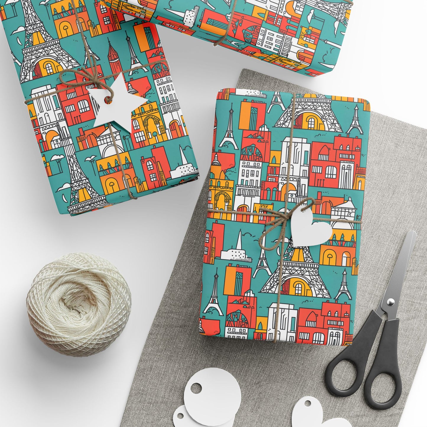 Colorful Cityscape Wrapping Paper