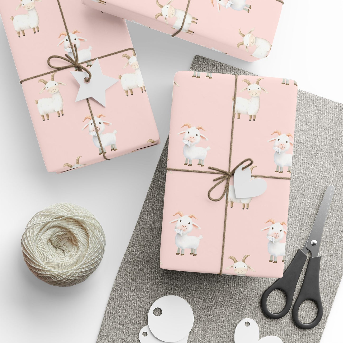 Pink Cute Goat Wrapping Paper