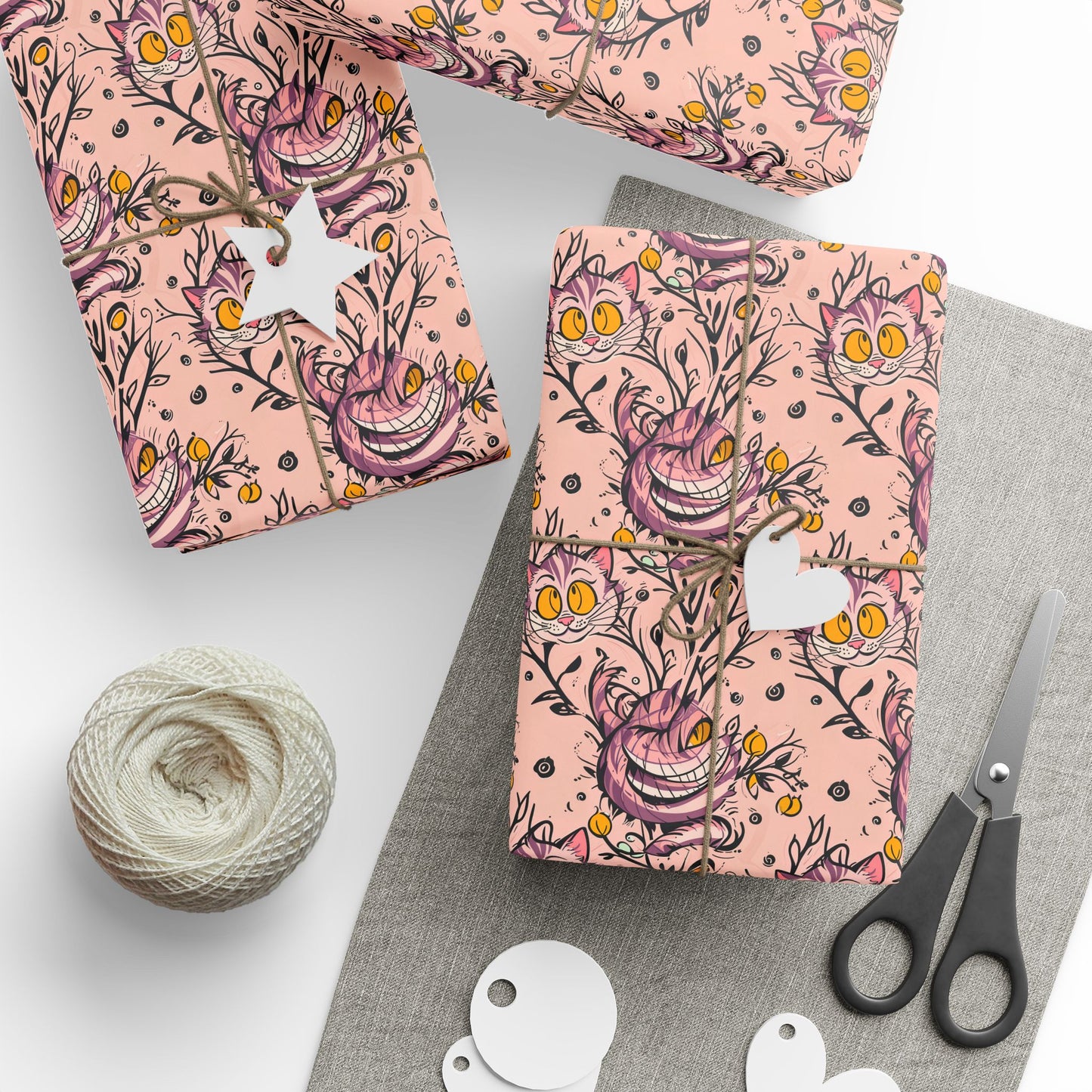 Trippy Pink Cheshire Cat Wrapping Paper