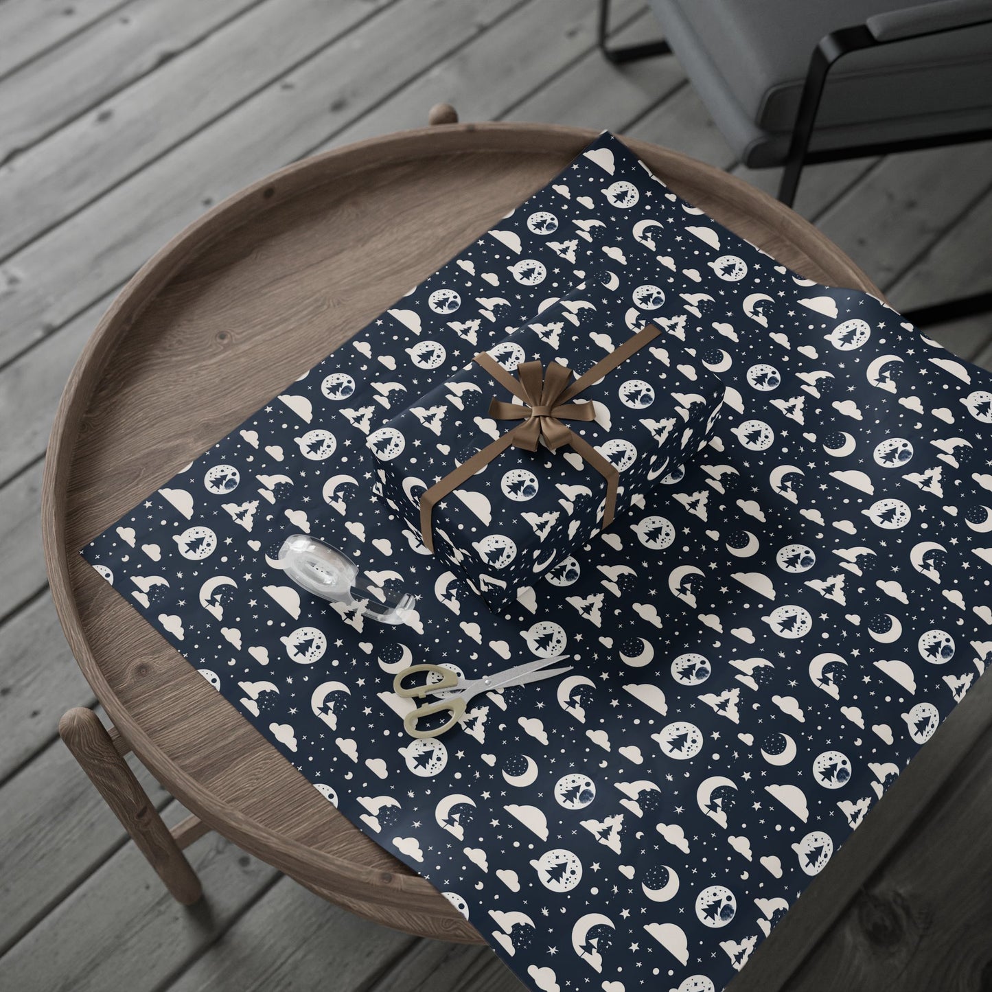 Wrapping Paper - Midnight Pines and Stars Wrapping Paper