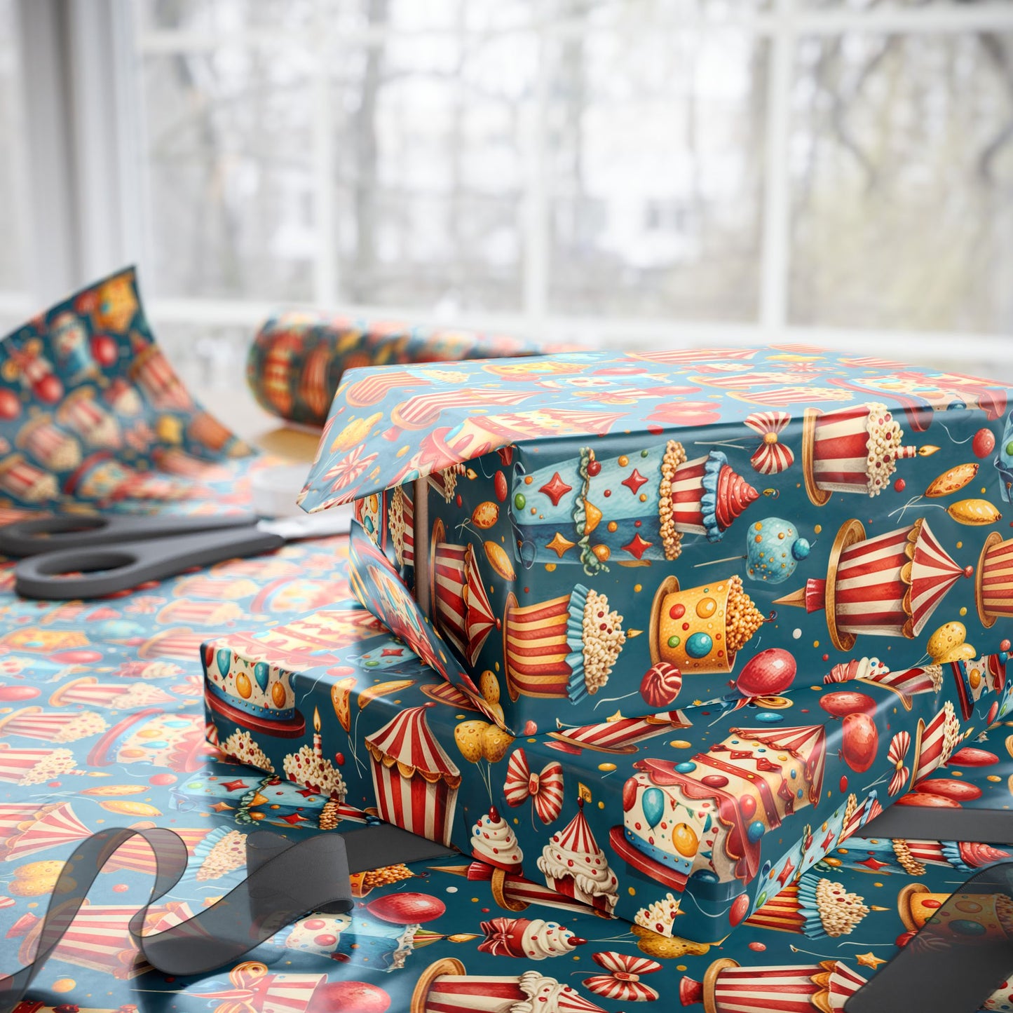 Carnival Cakes & Confetti Dreams – Birthday Wrapping Paper