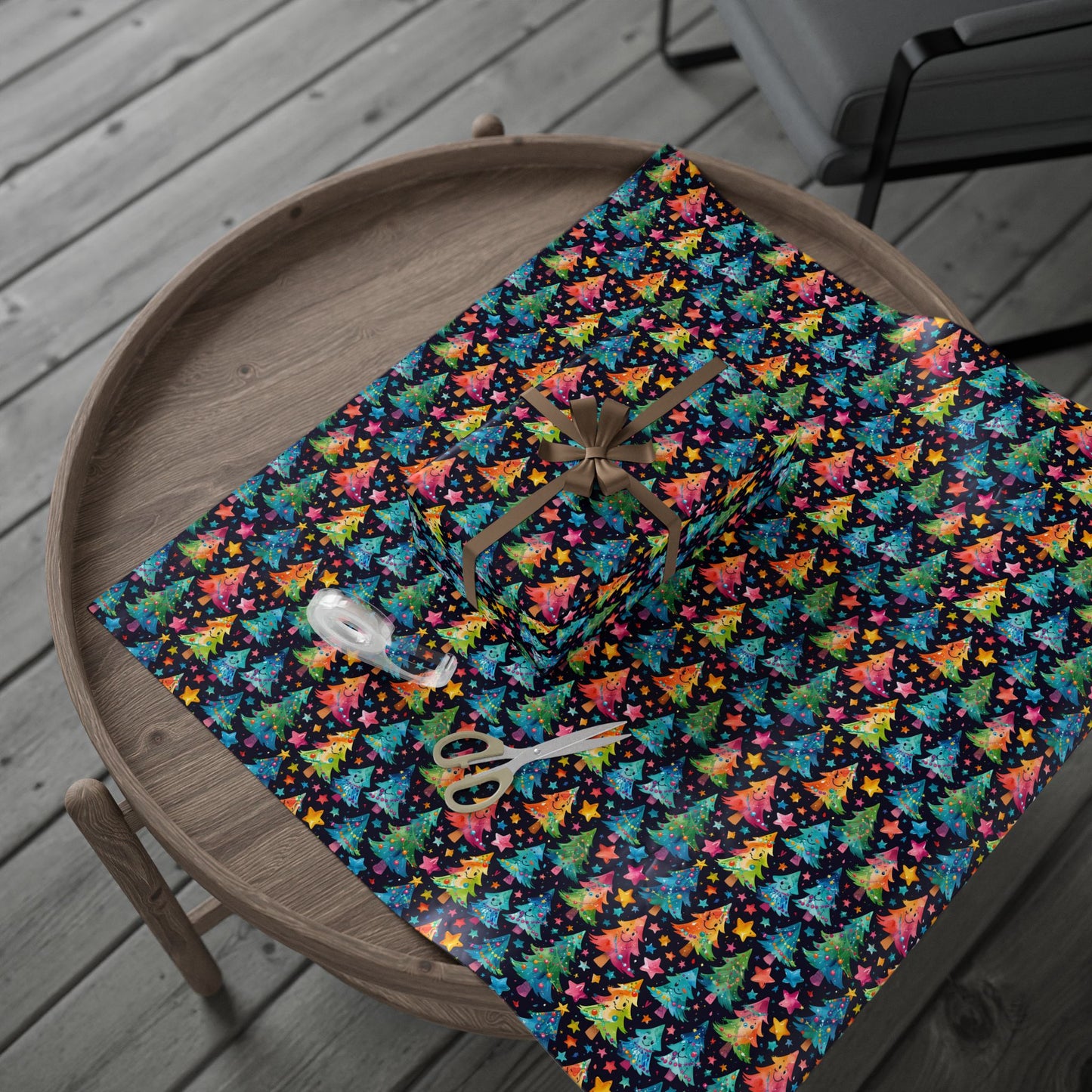 Tree - mendously Bright – Rainbow Christmas Tree Wrapping Paper
