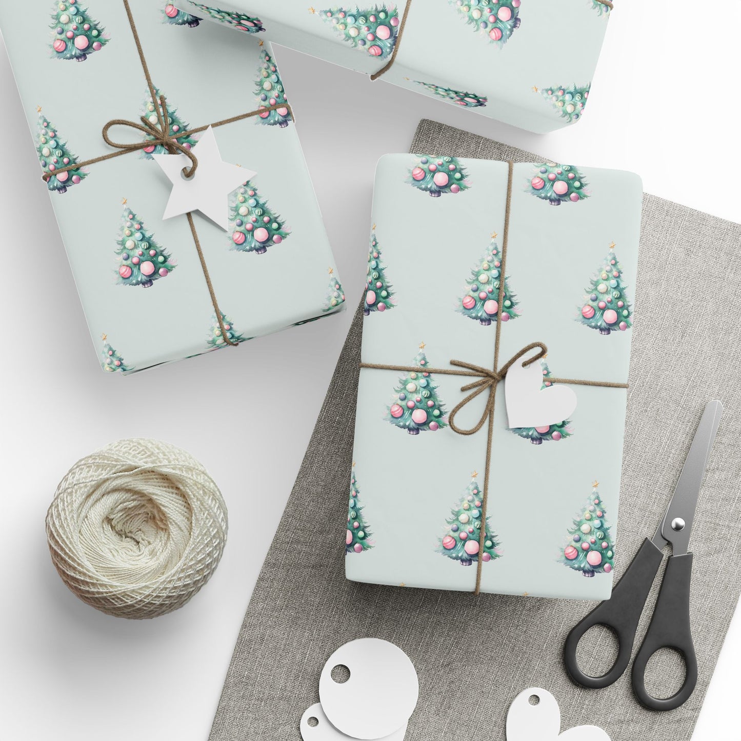 Pastel Pines – Dreamy Retro Christmas Tree Wrapping Paper