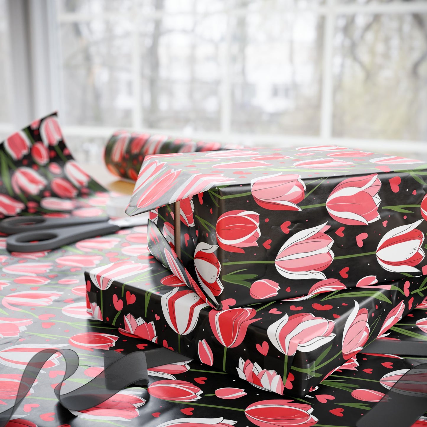 Elegant Pink Tulip Wrapping Paper