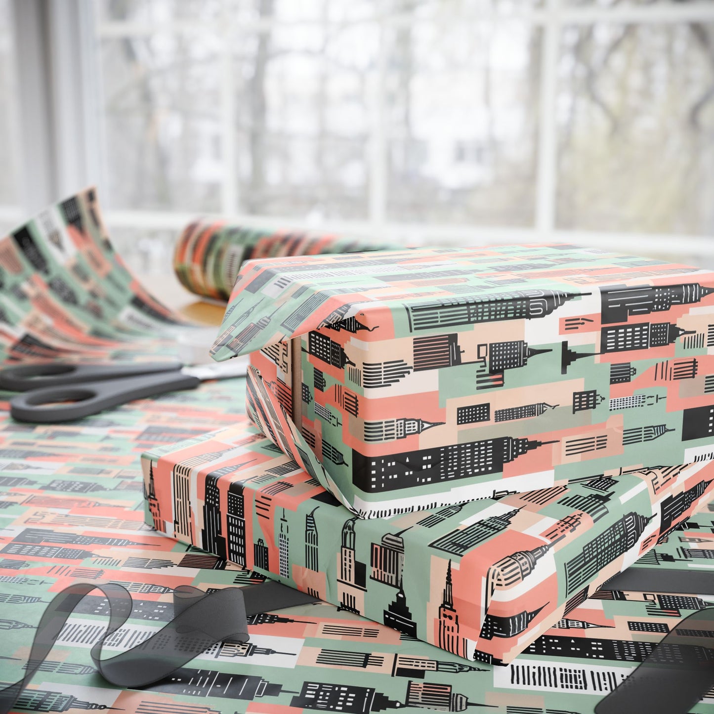 Chic Cityscape Wrapping Paper
