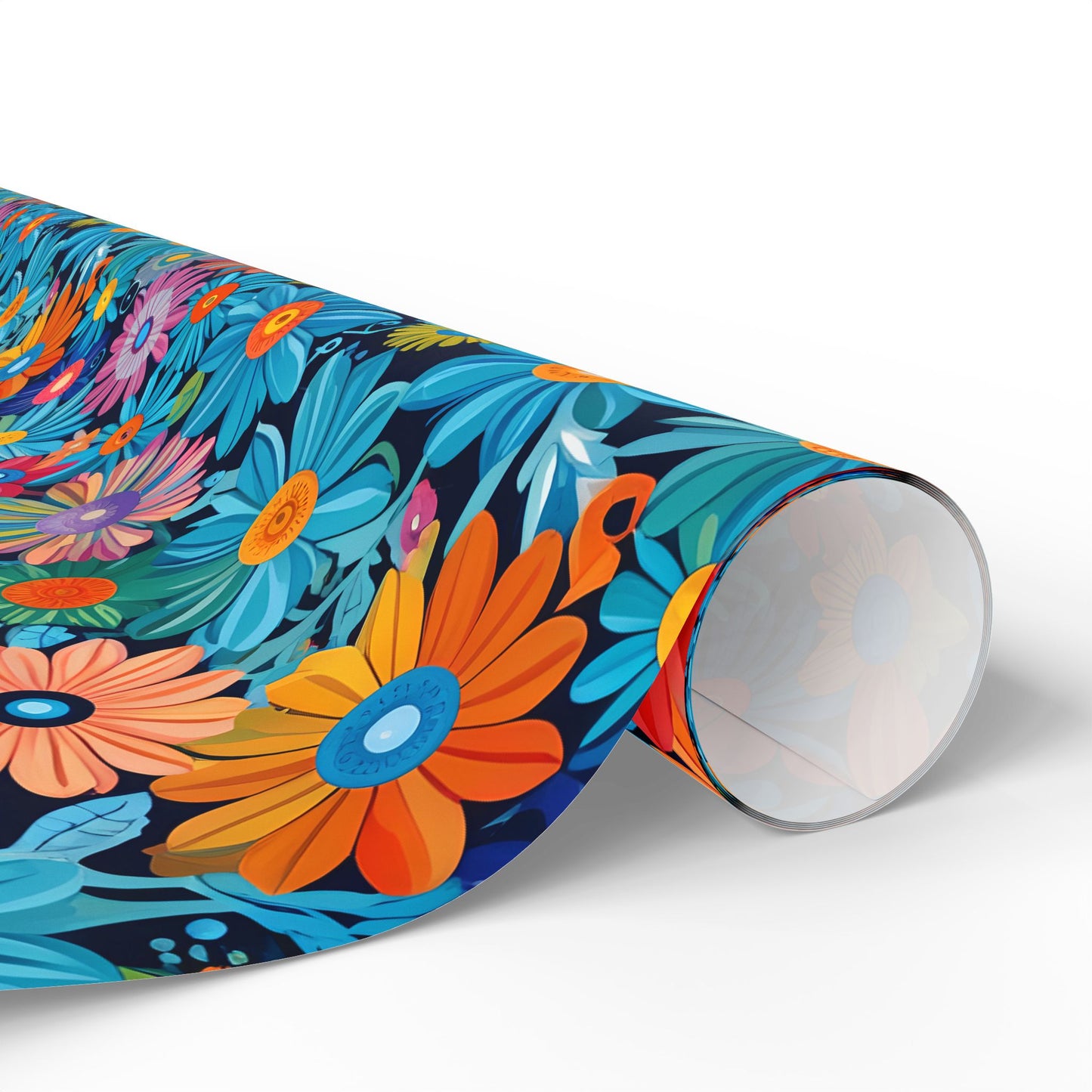 Botanical Colorful Flowers Gift Wrap Roll for Birthday