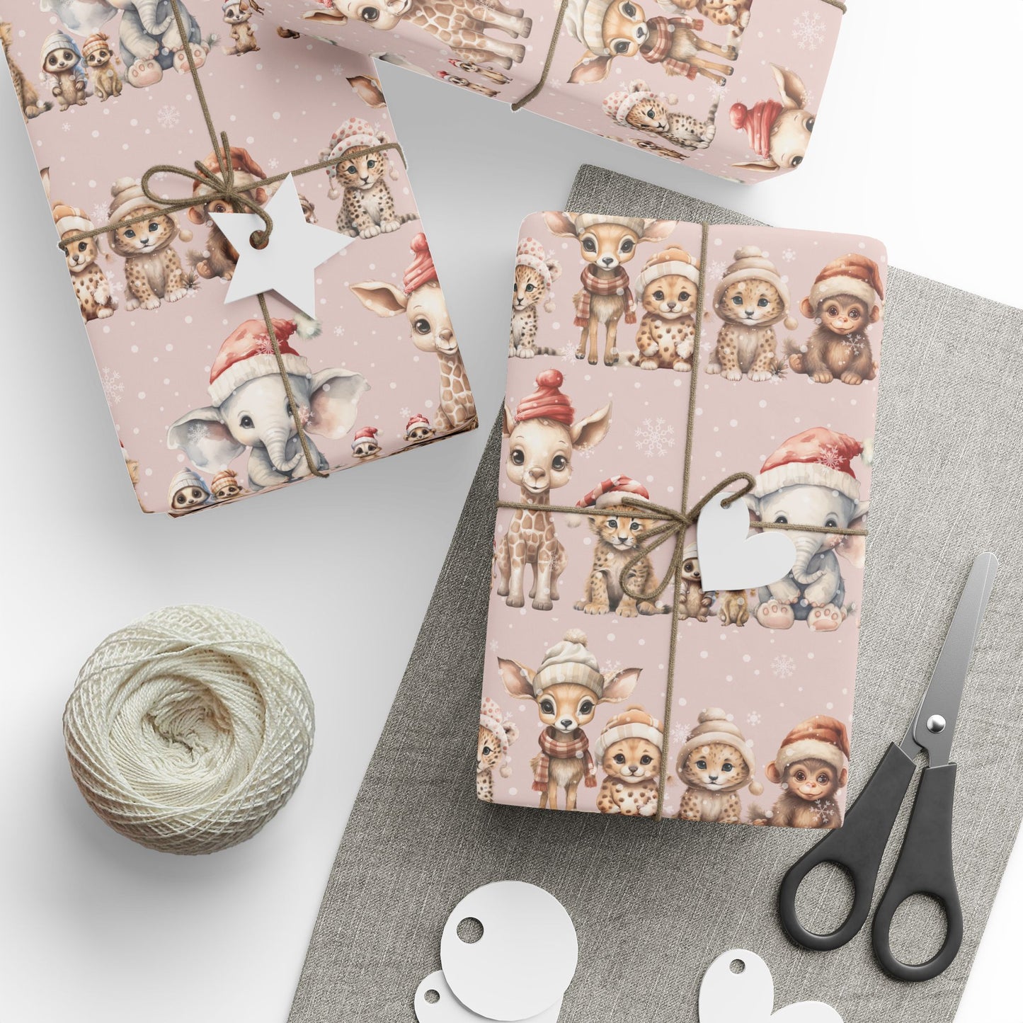 Cute Jungle Animals Winter Wear Gift Wrap