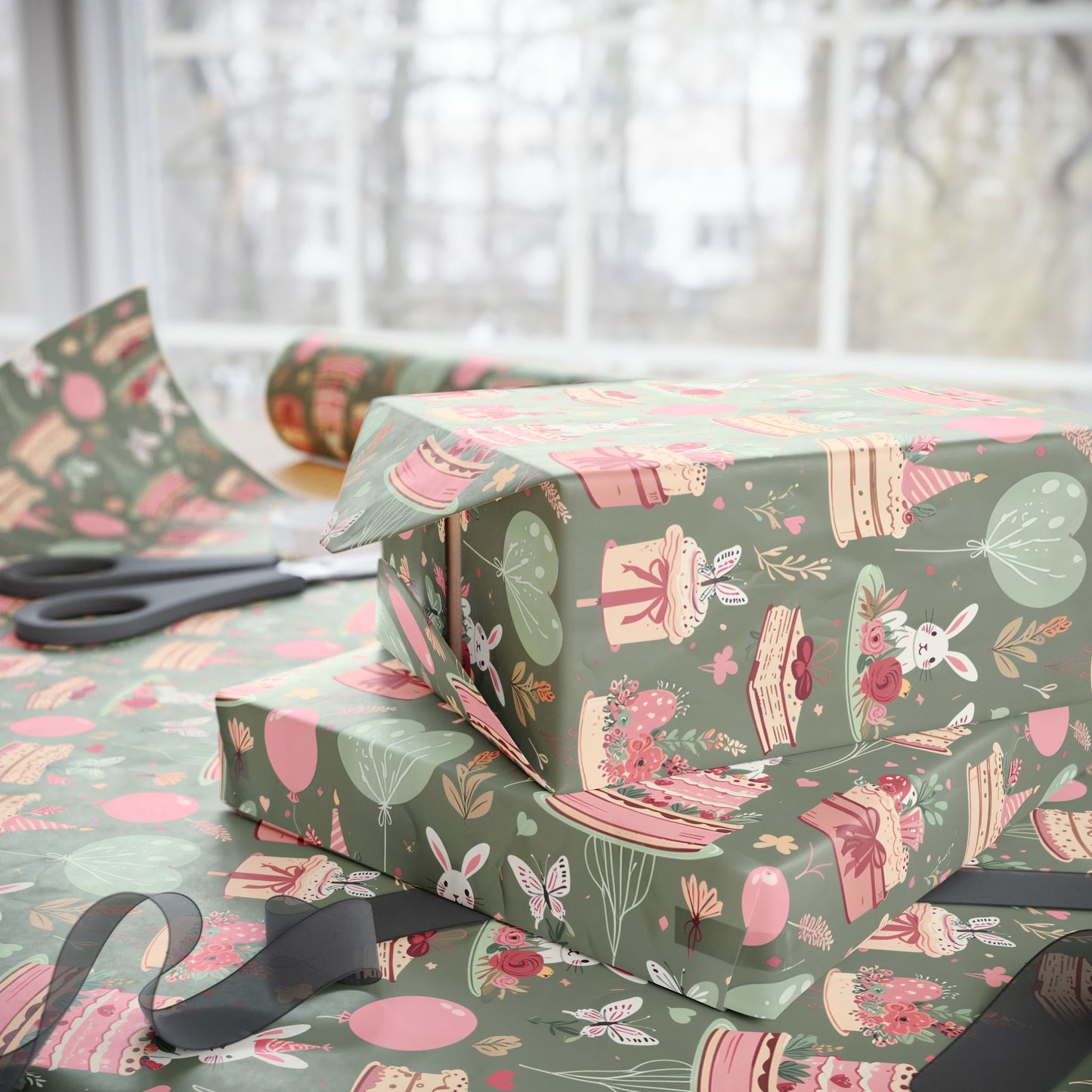Charming Birthday Bunny Gift Wrap