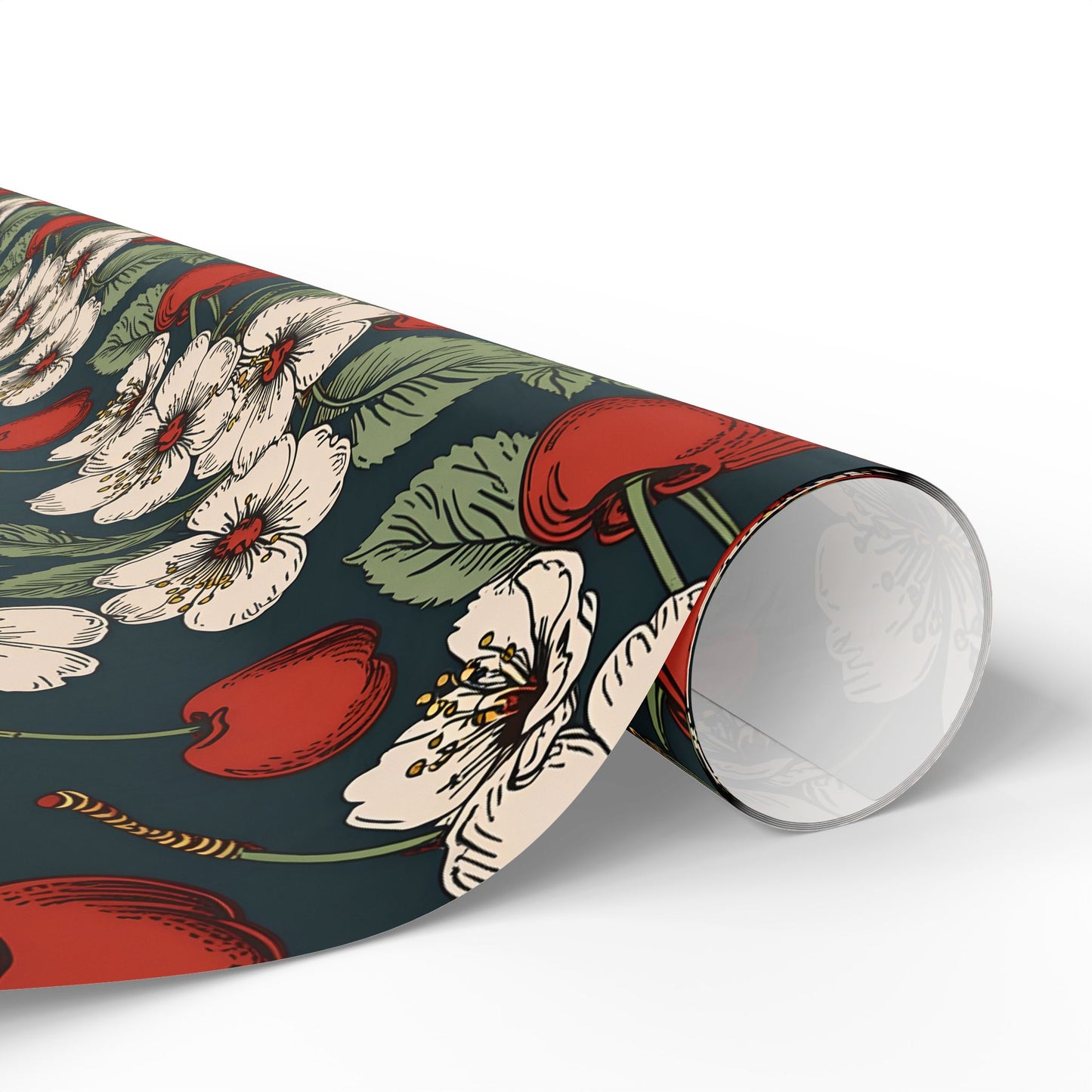 Retro Cherry Blossom Wrapping Paper