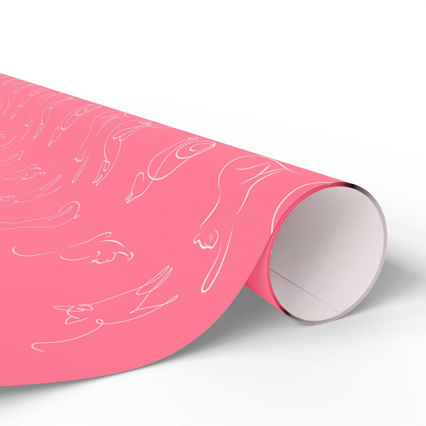 Whimsical Pink Cat Wrapping Paper