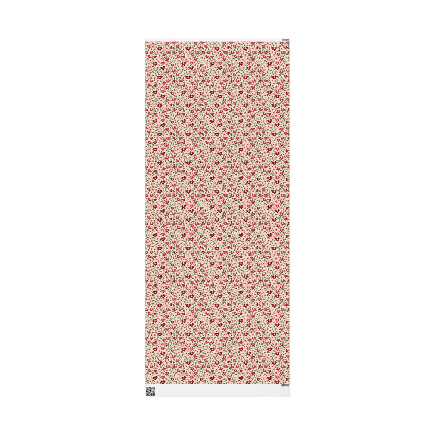 Orange Floral & Heart Wrapping Paper
