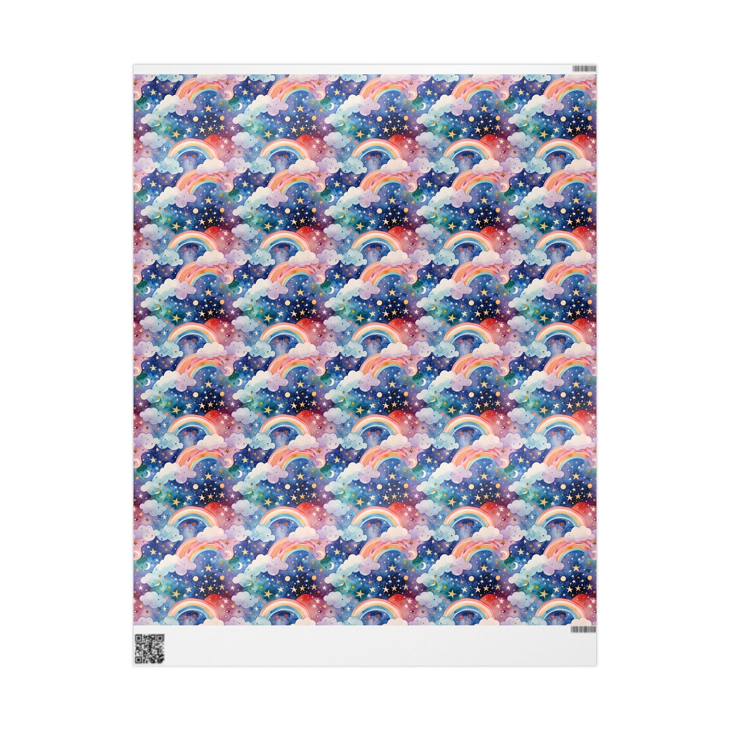 Celestial Rainbows – Whimsical Night Sky Wrapping Paper