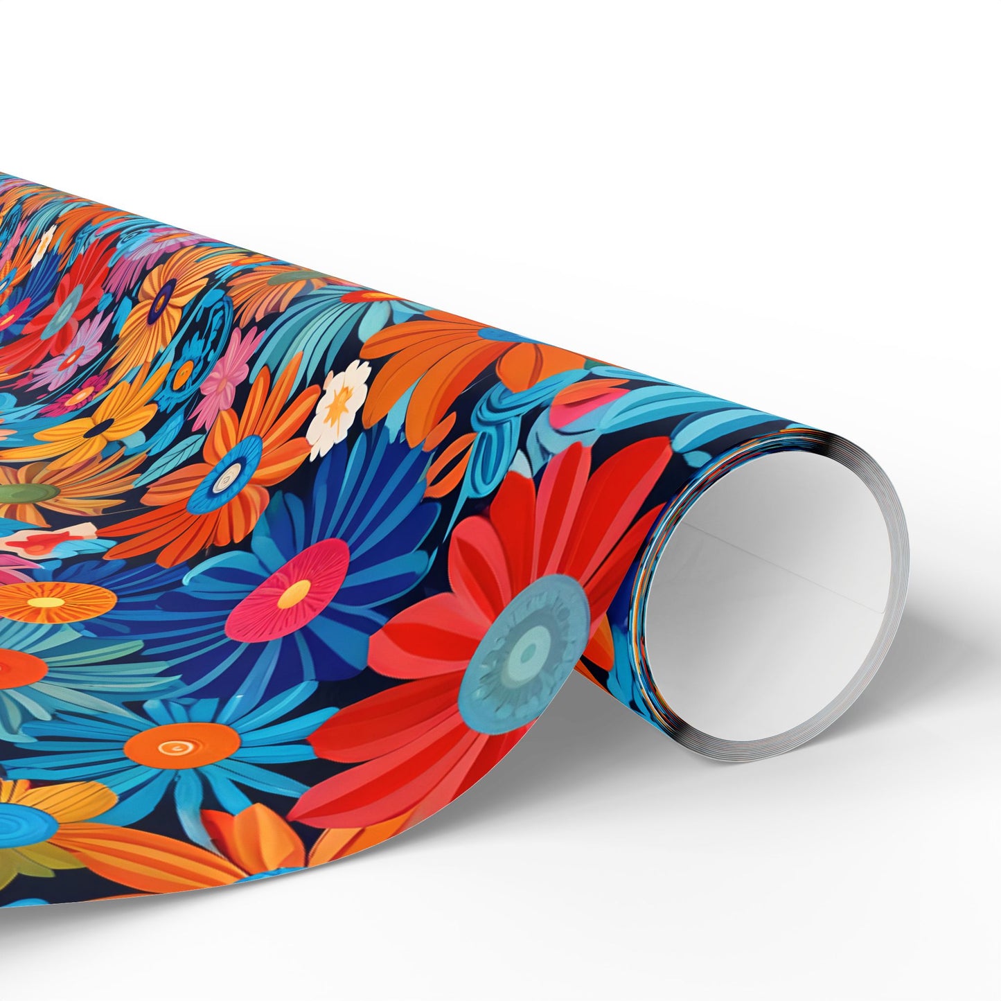 Botanical Colorful Flowers Gift Wrap Roll for Birthday - Lokipawz