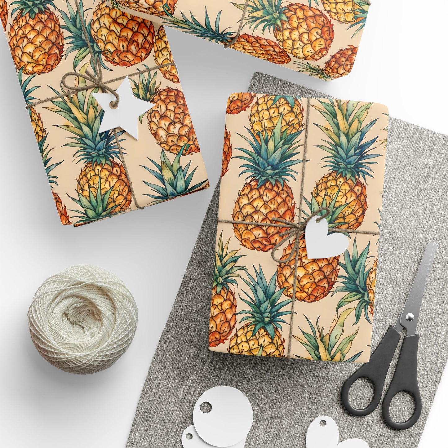 Nostalgic Pineapple Patterned Wrapping Paper
