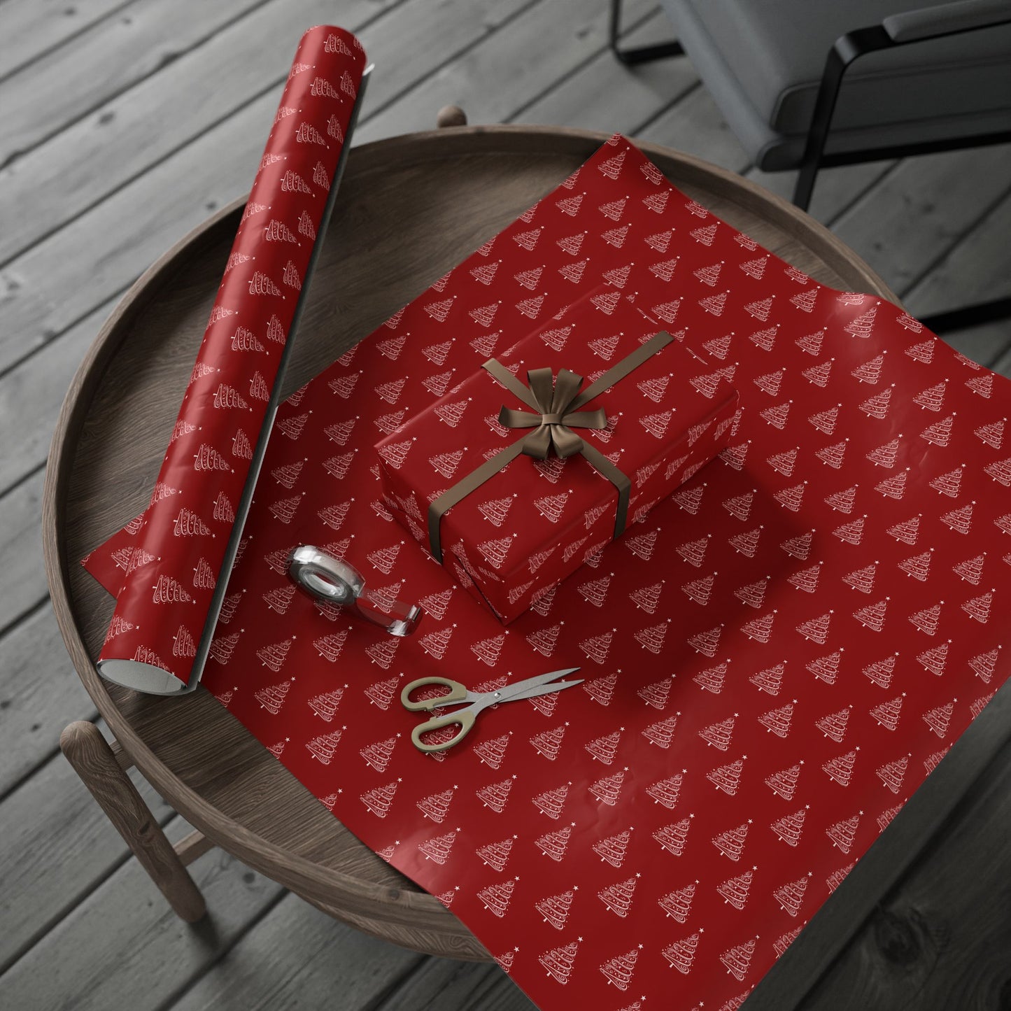 Twinkle Twirl – Elegant Christmas Tree Wrapping Paper