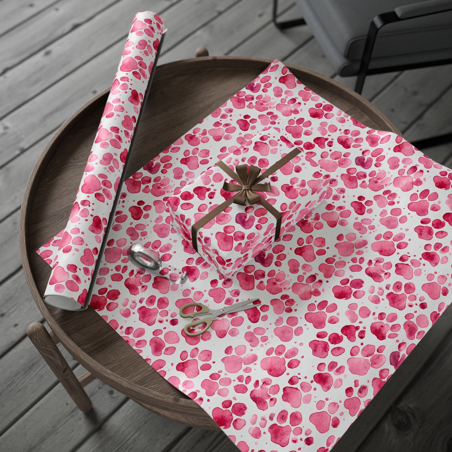 Pet Lover's Paradise Pink Paw Print Gift Wrap Collection