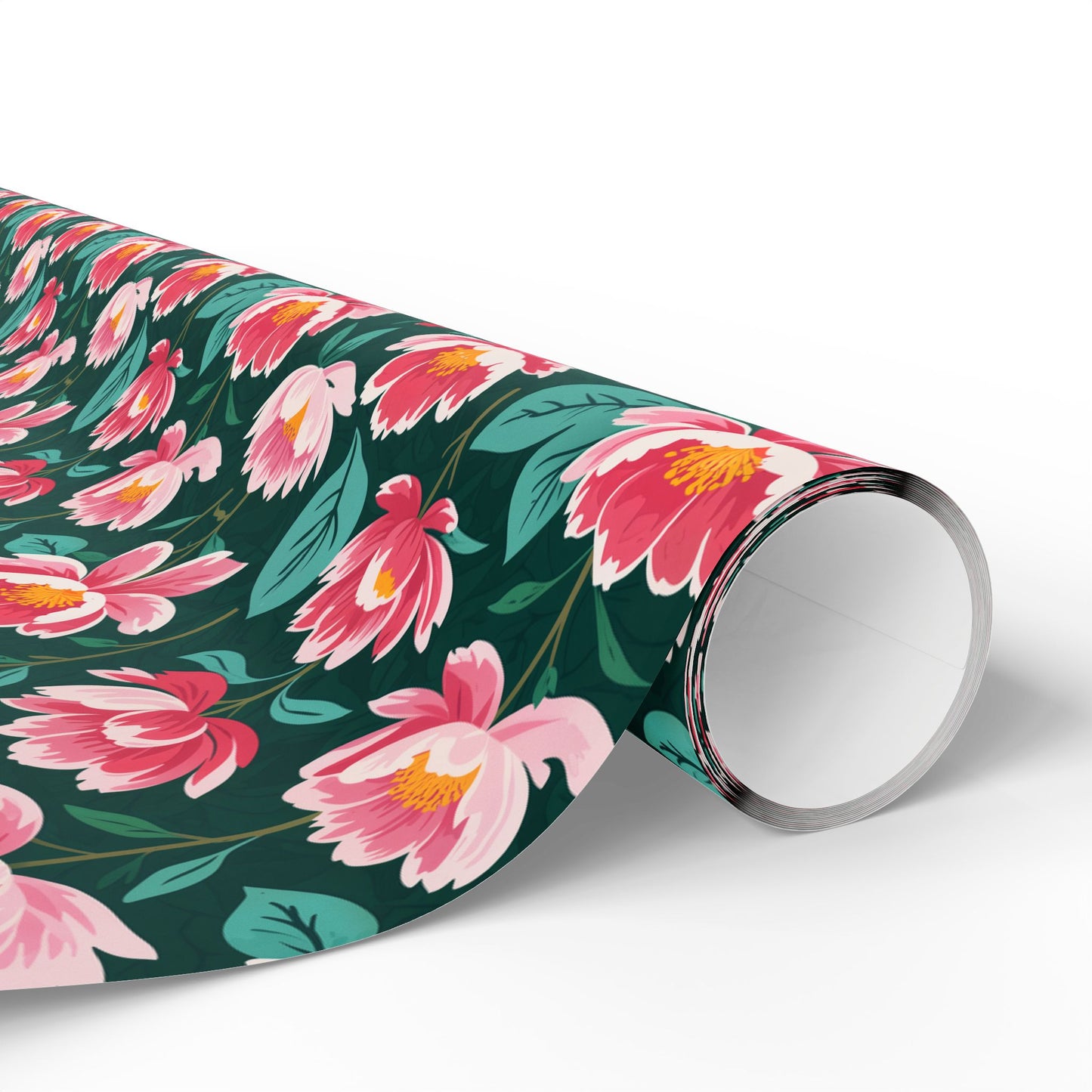 Pink & Green Floral Gift Wrapping Paper