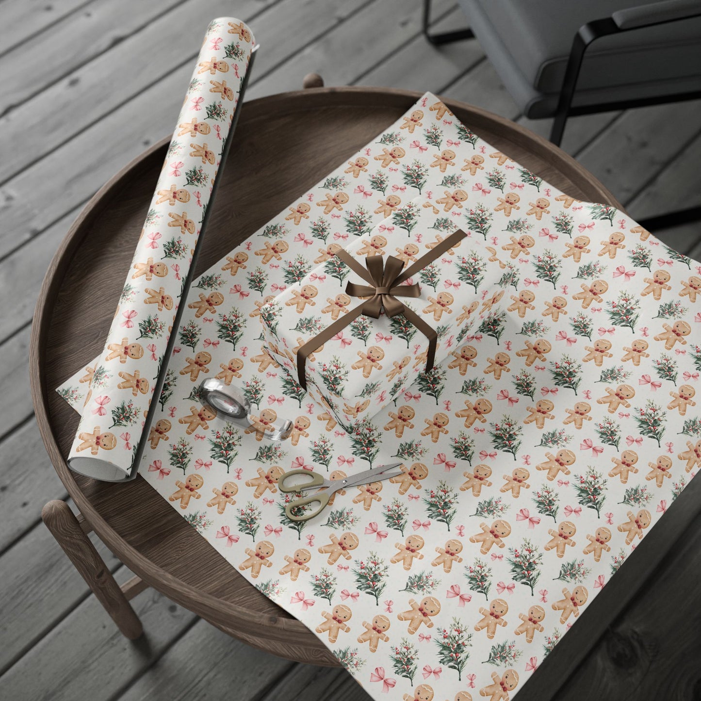 Bow - Tied & Baked – Gingerbread Glam Wrapping Paper