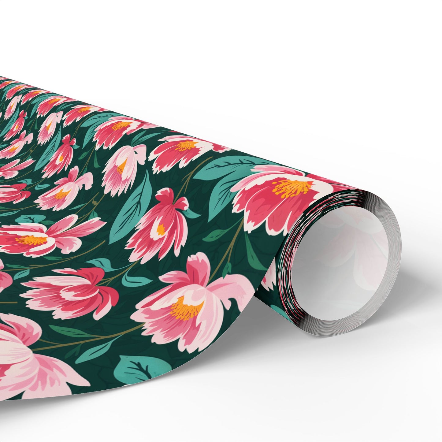 Pink & Green Floral Gift Wrapping Paper