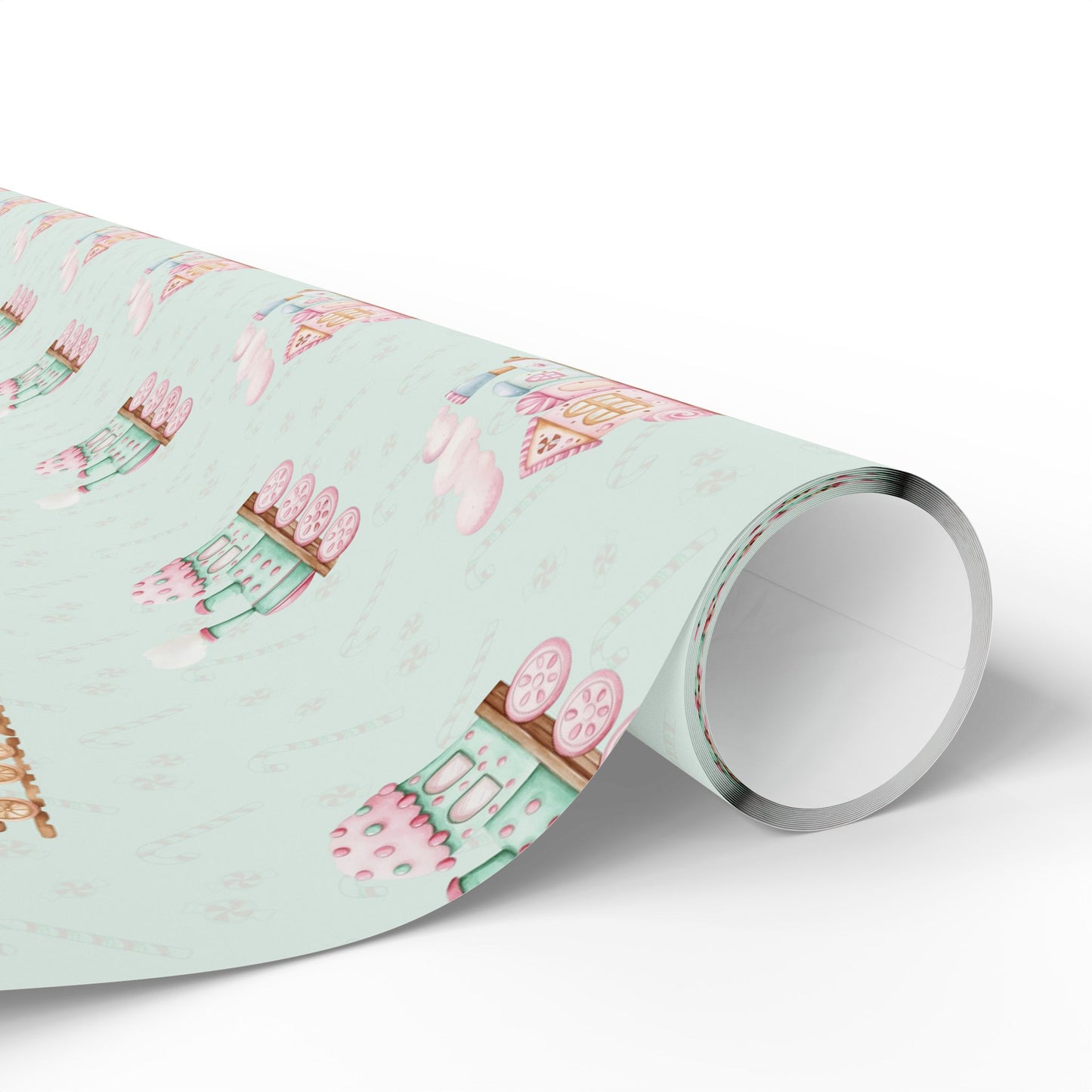 The Sweet Express – Gingerbread Christmas Train Wrapping Paper