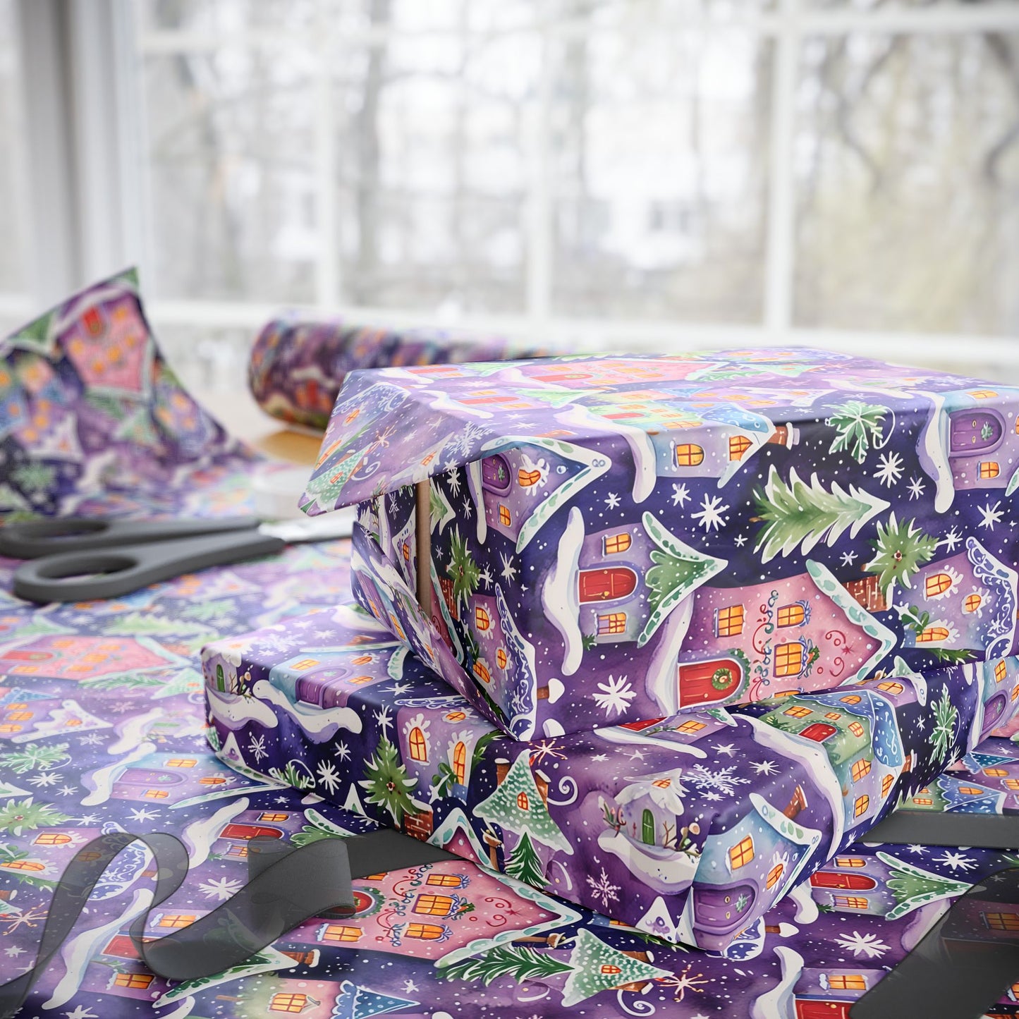 Merryville Magic – Enchanted Christmas Village Wrapping Paper