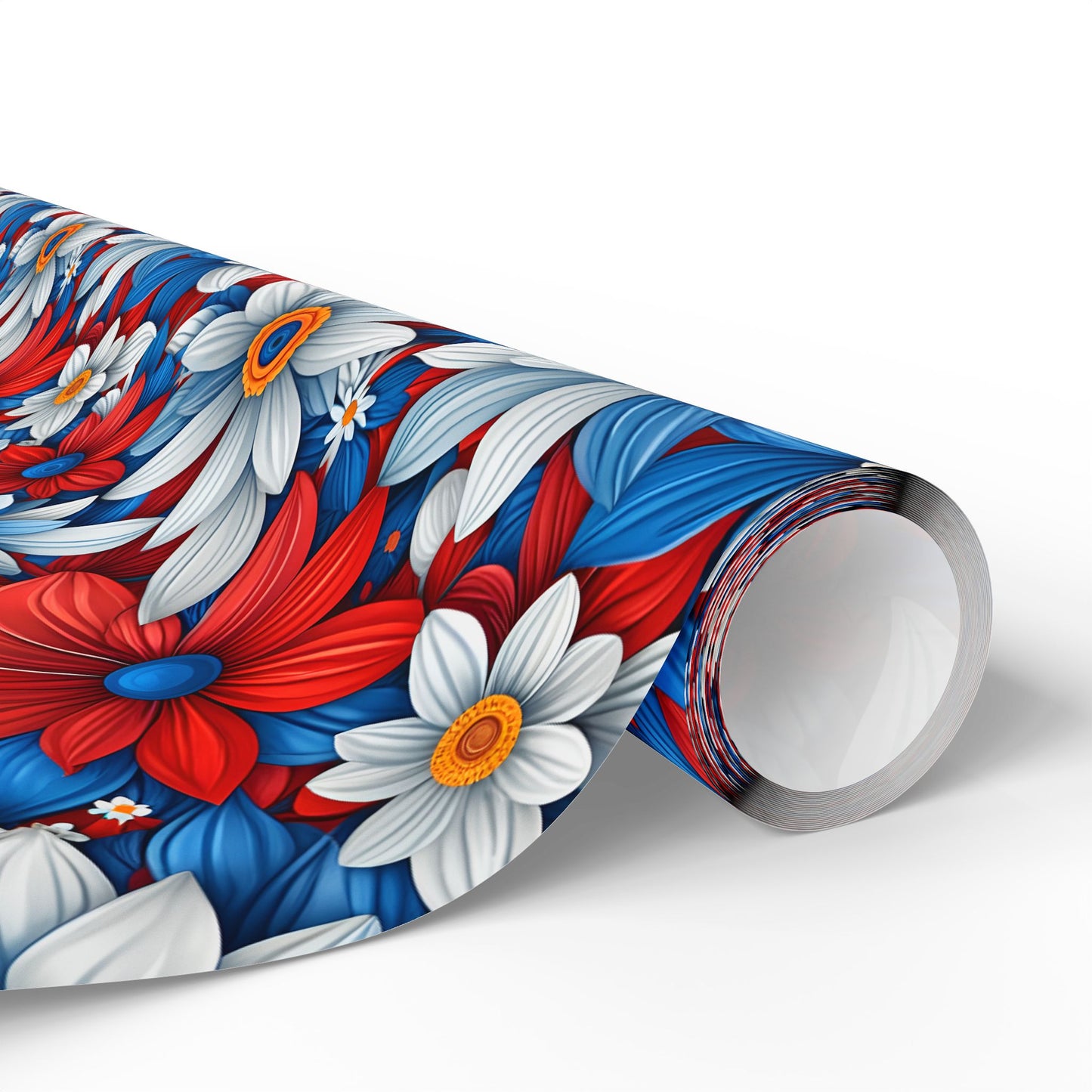 Red White Blue Daisy Floral Design
